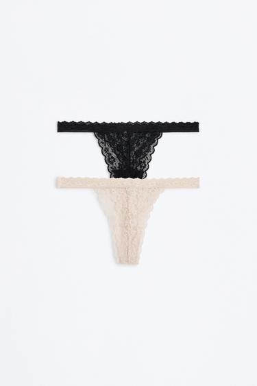 2-pack of lace thongs — BLACK 1