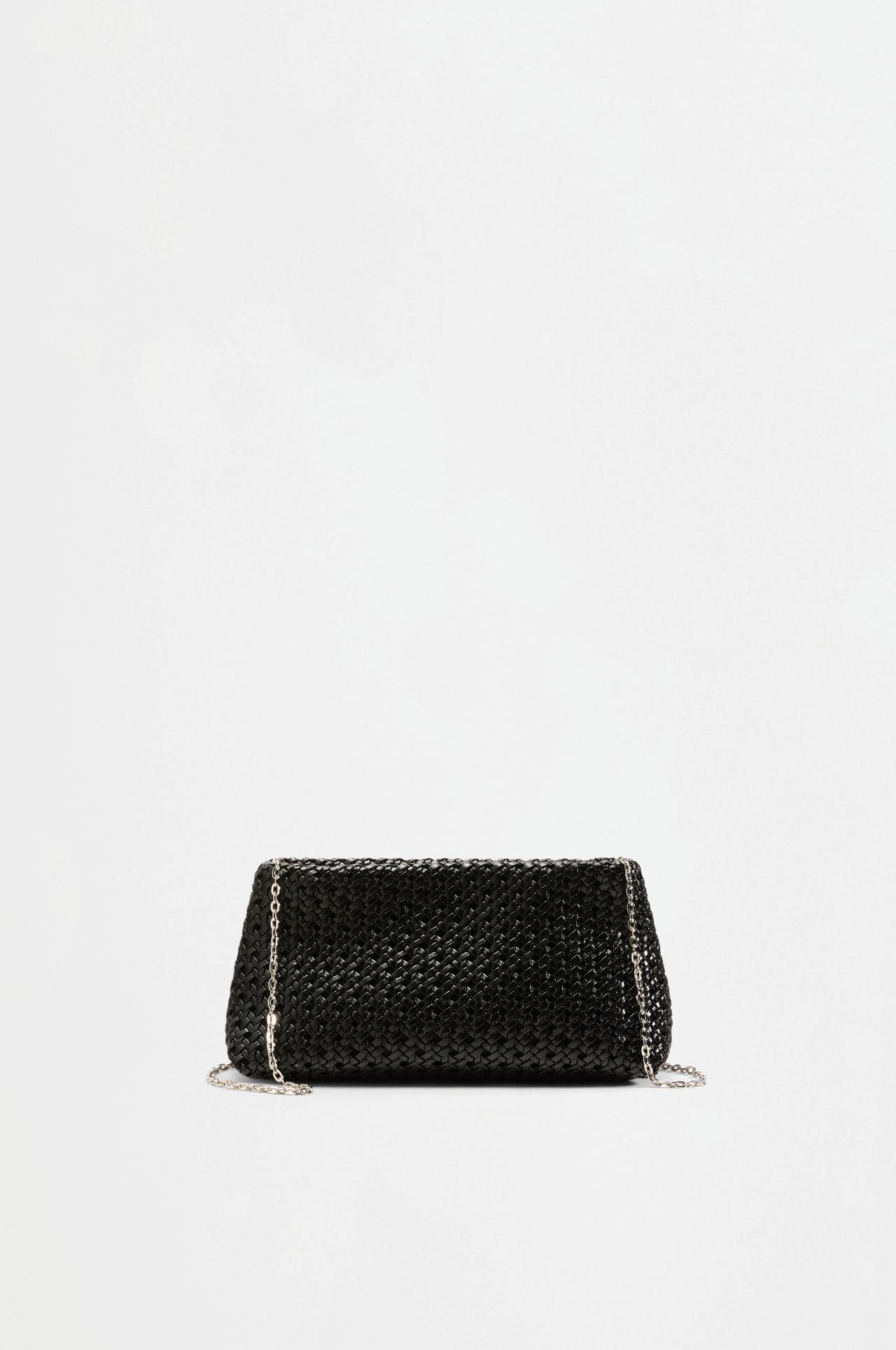 Woven clutch bag — BLACK