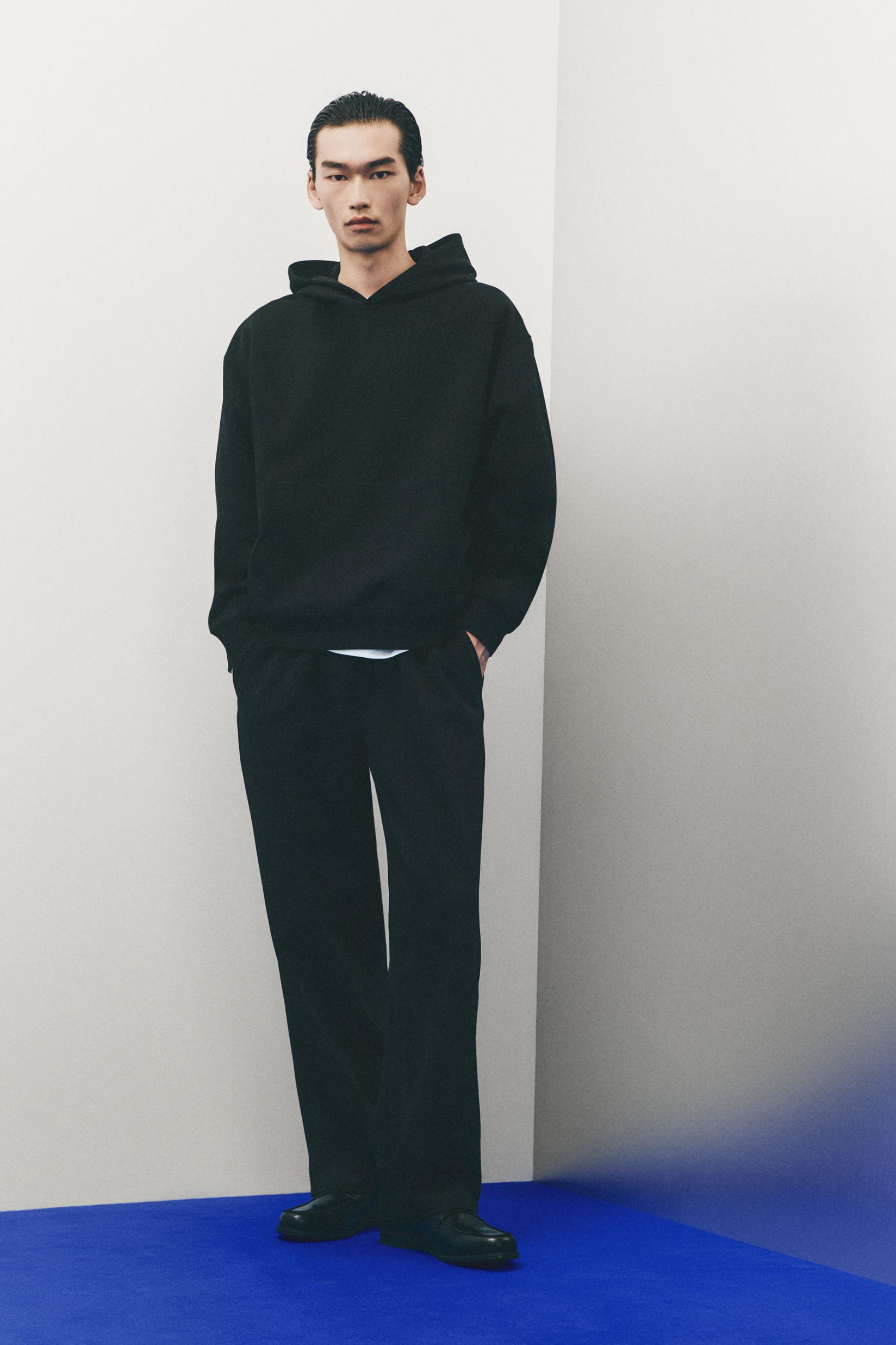 Interlock baggy joggers — BLACK