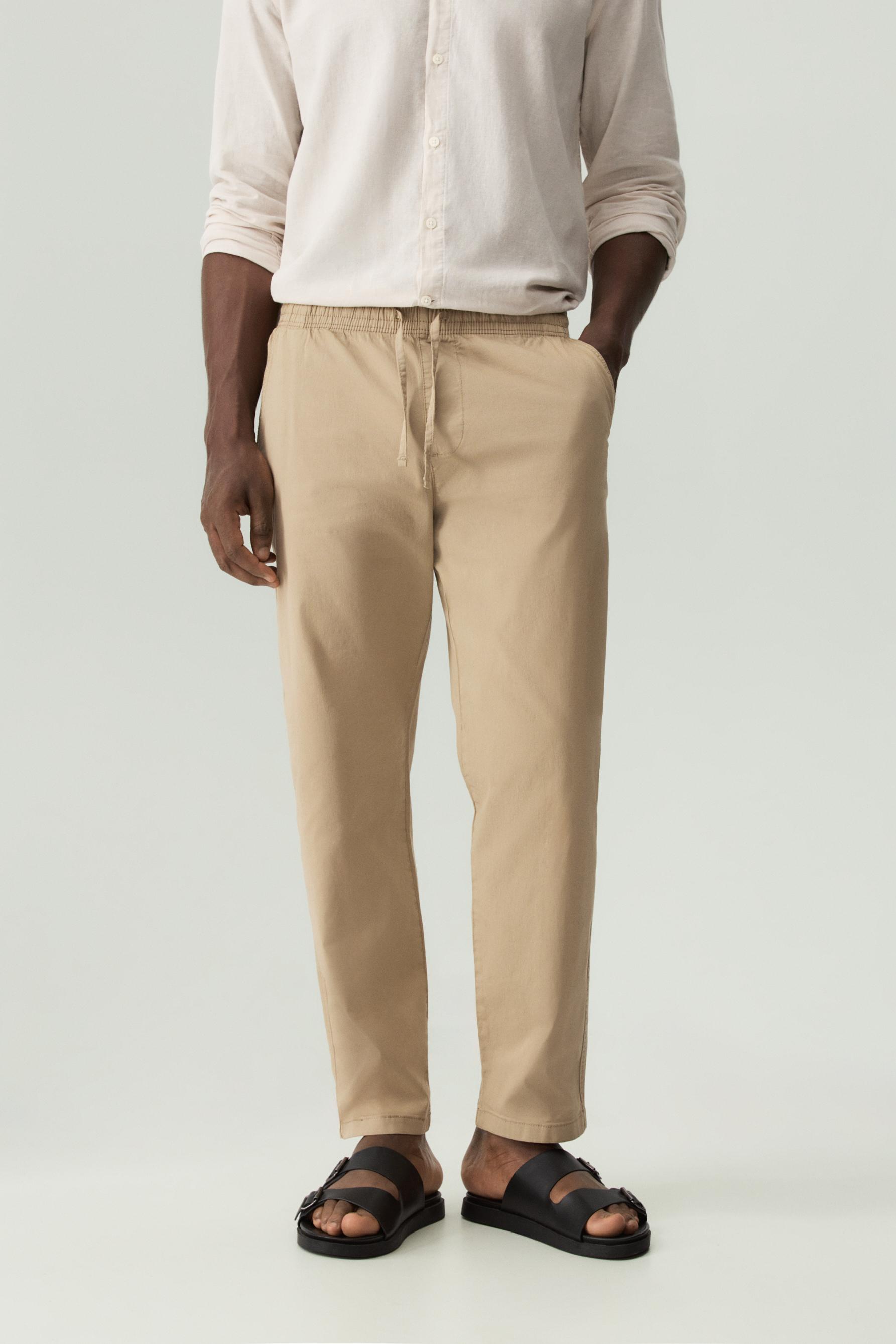 Slim fit jogger trousers — SAND
