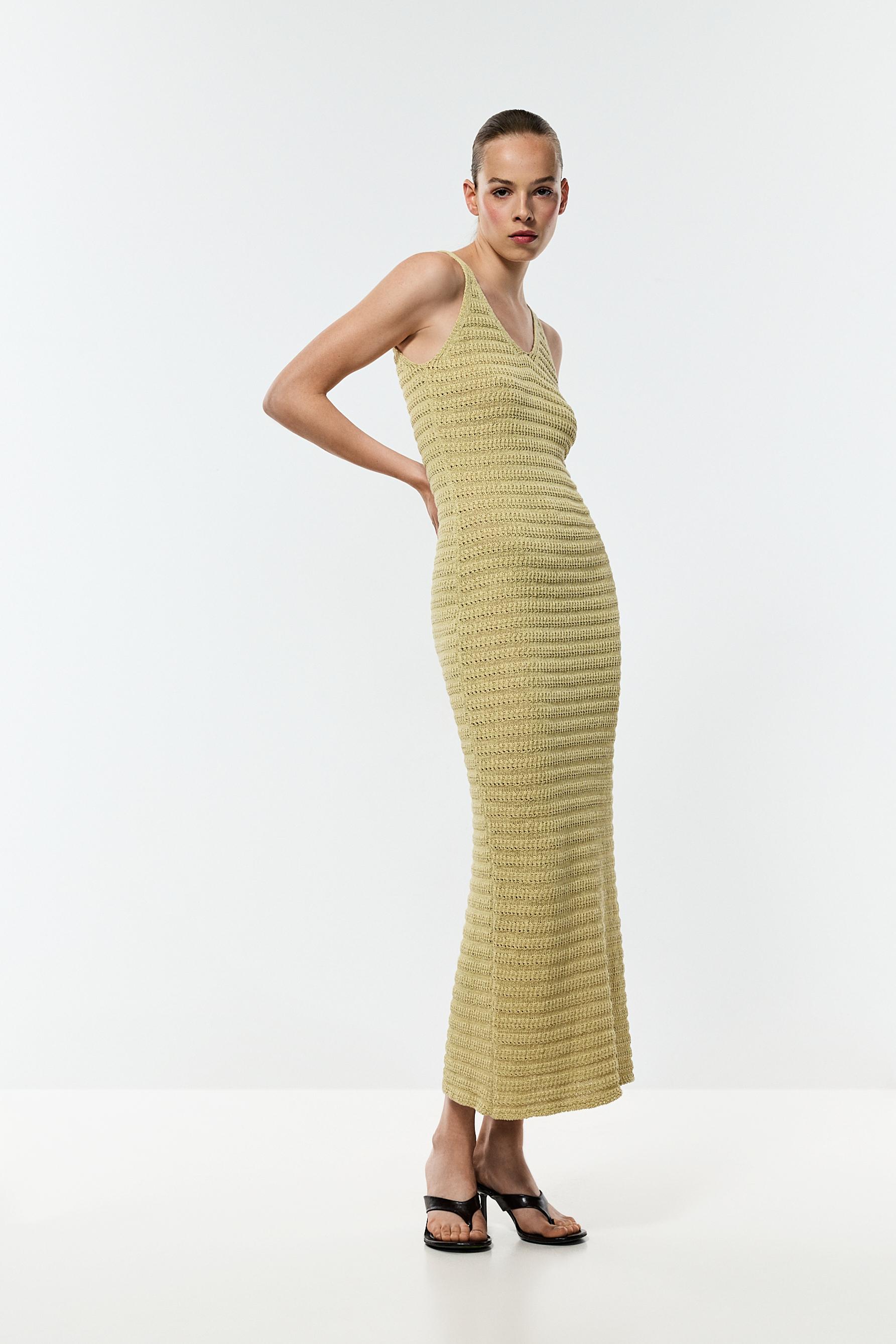 Knit midi dress — PALE GREEN