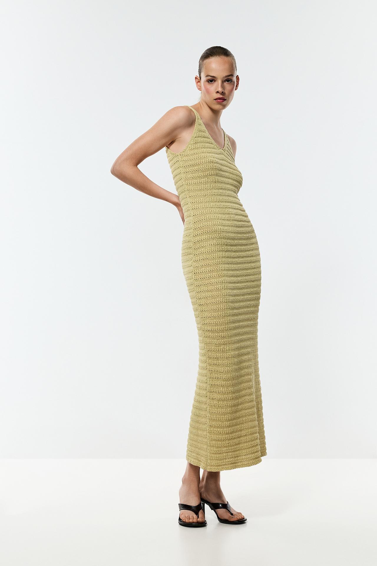 Knit midi dress — PALE GREEN