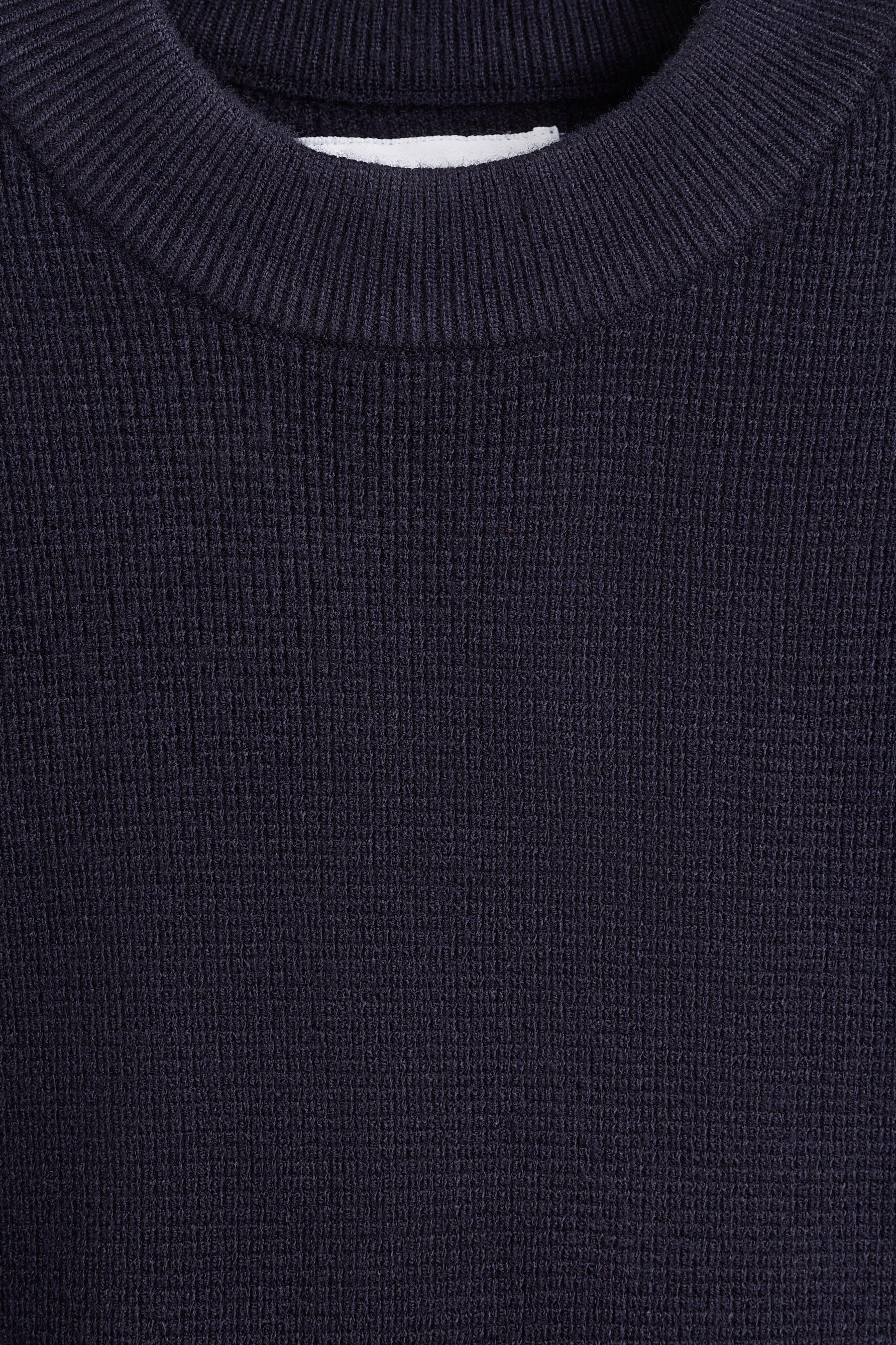 Waffle-knit sweater — DARK BLUE