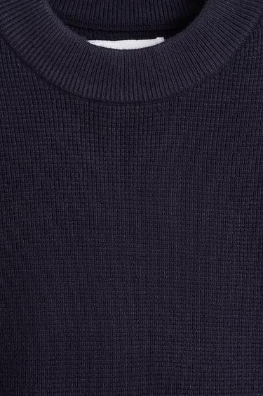 Waffle-knit sweater — DARK BLUE 3