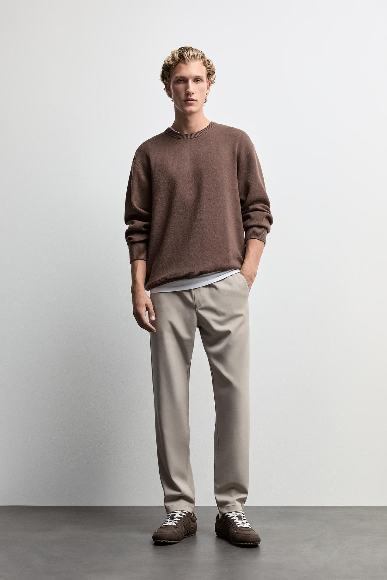 Slim fit tailored joggers — BEIGE