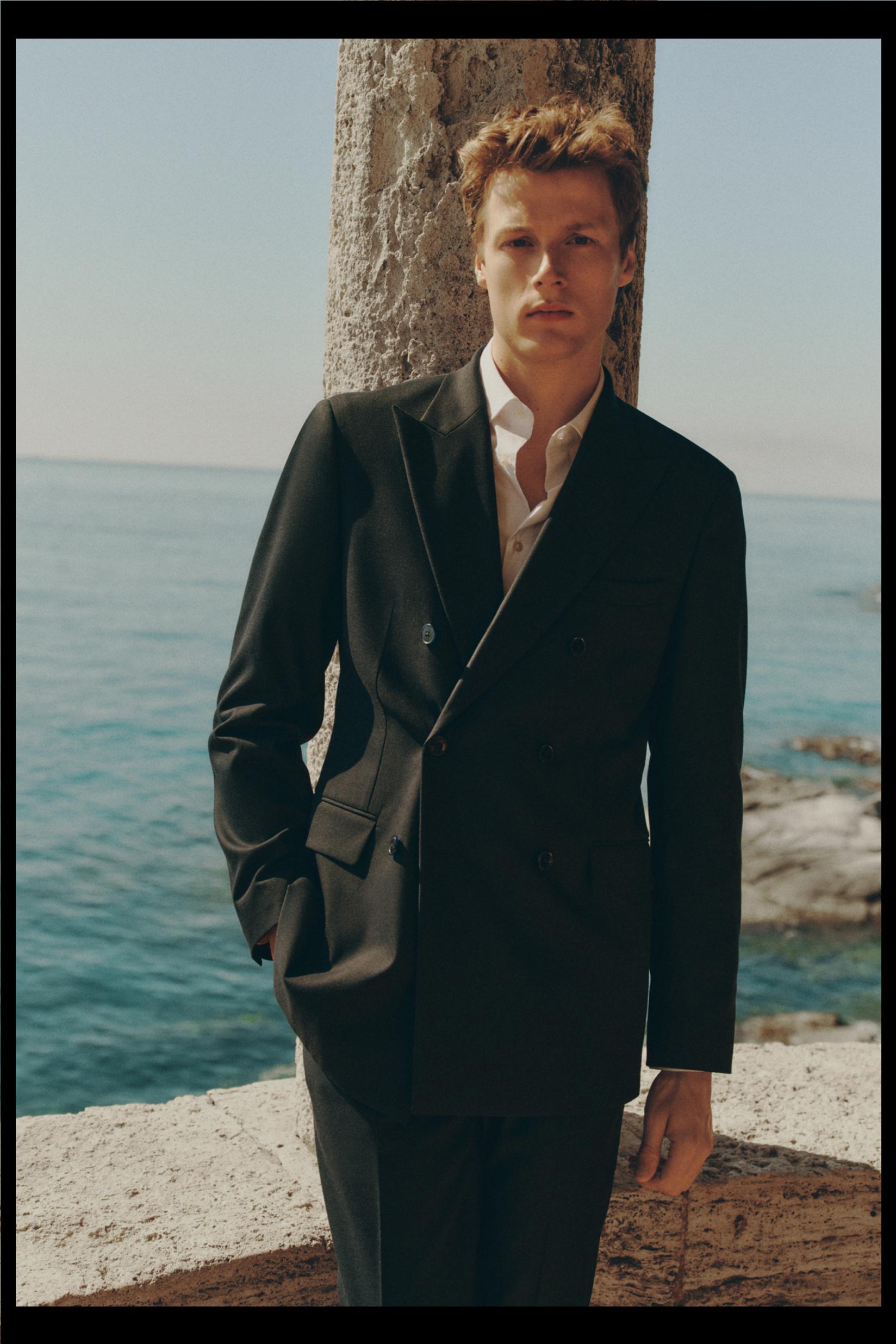 Slim fit suit trousers — NAVY