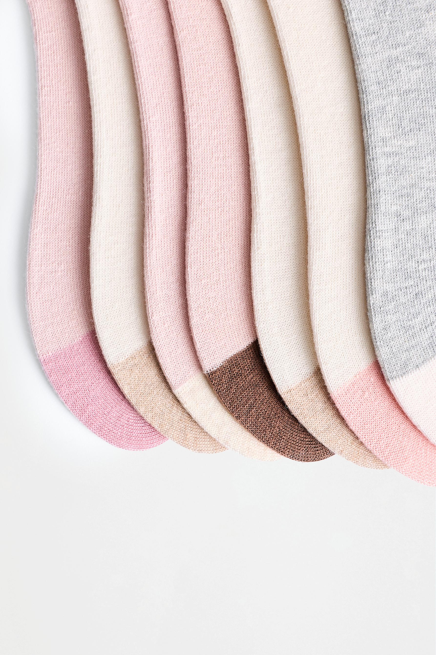 Days of the Week Ankle Socks (7-Pack) — WHITE TONES