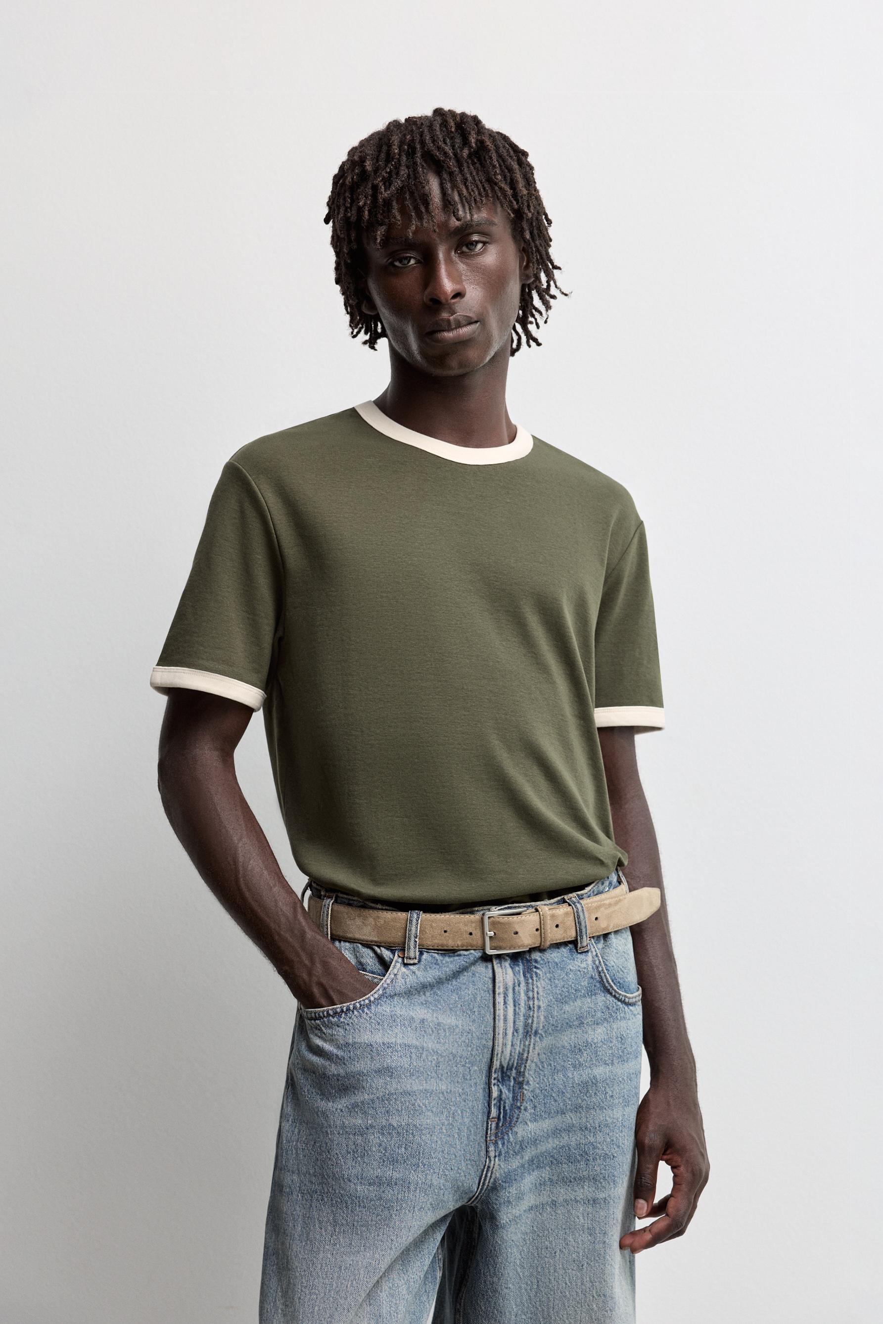Contrast T-shirt — PALE GREEN