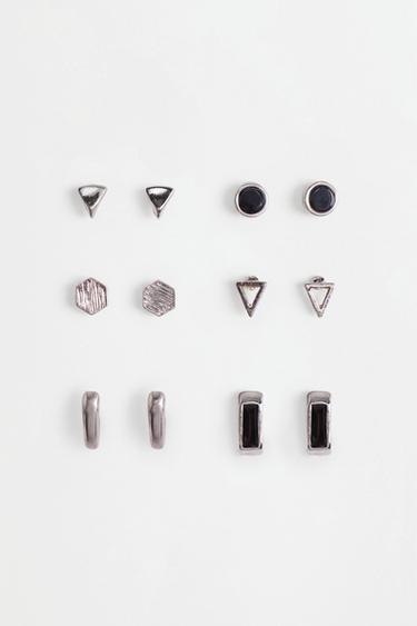 Mismatched earrings (Set of 6) — BLACK 2