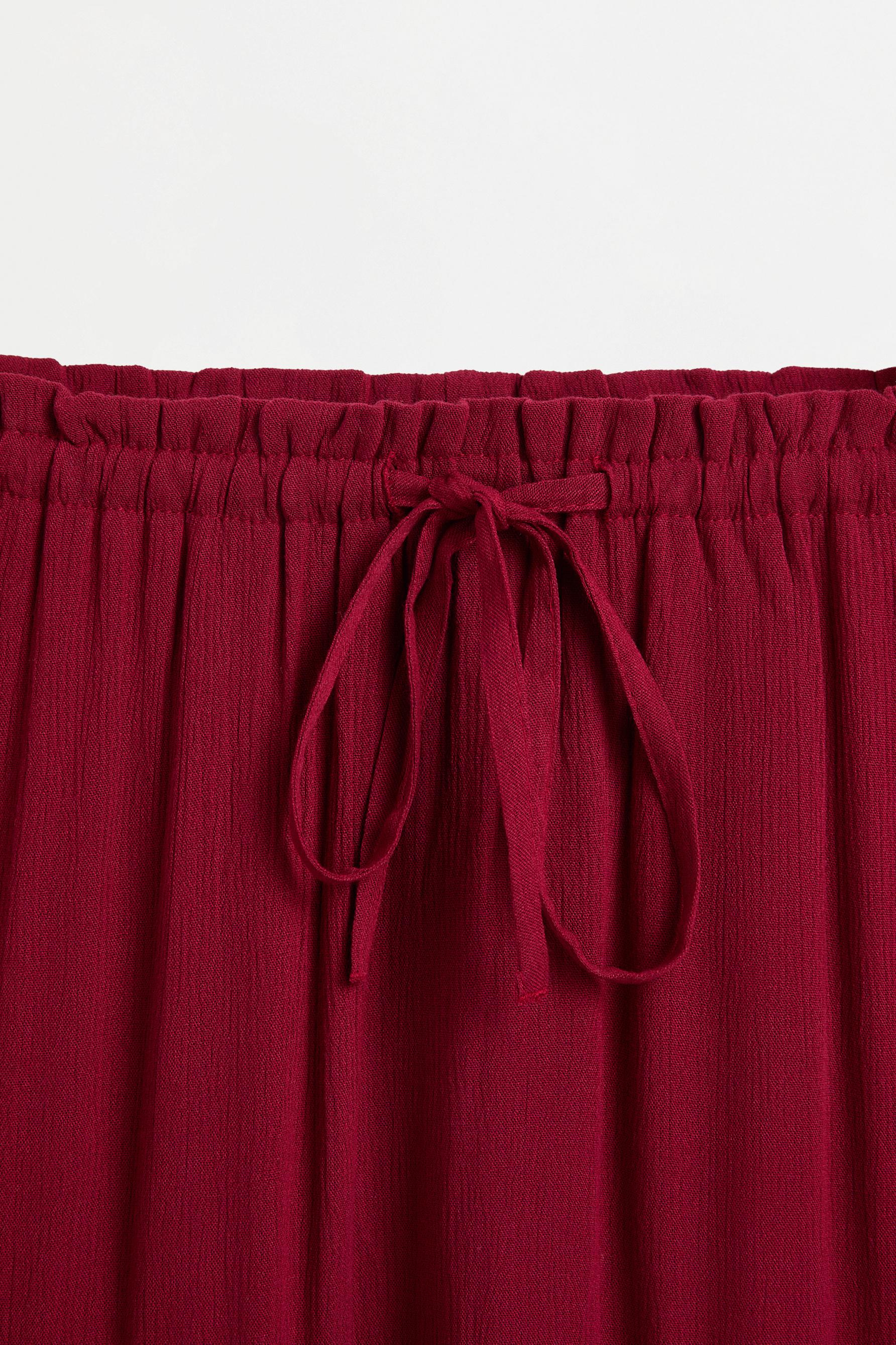Basic textured midi skirt — MAROON