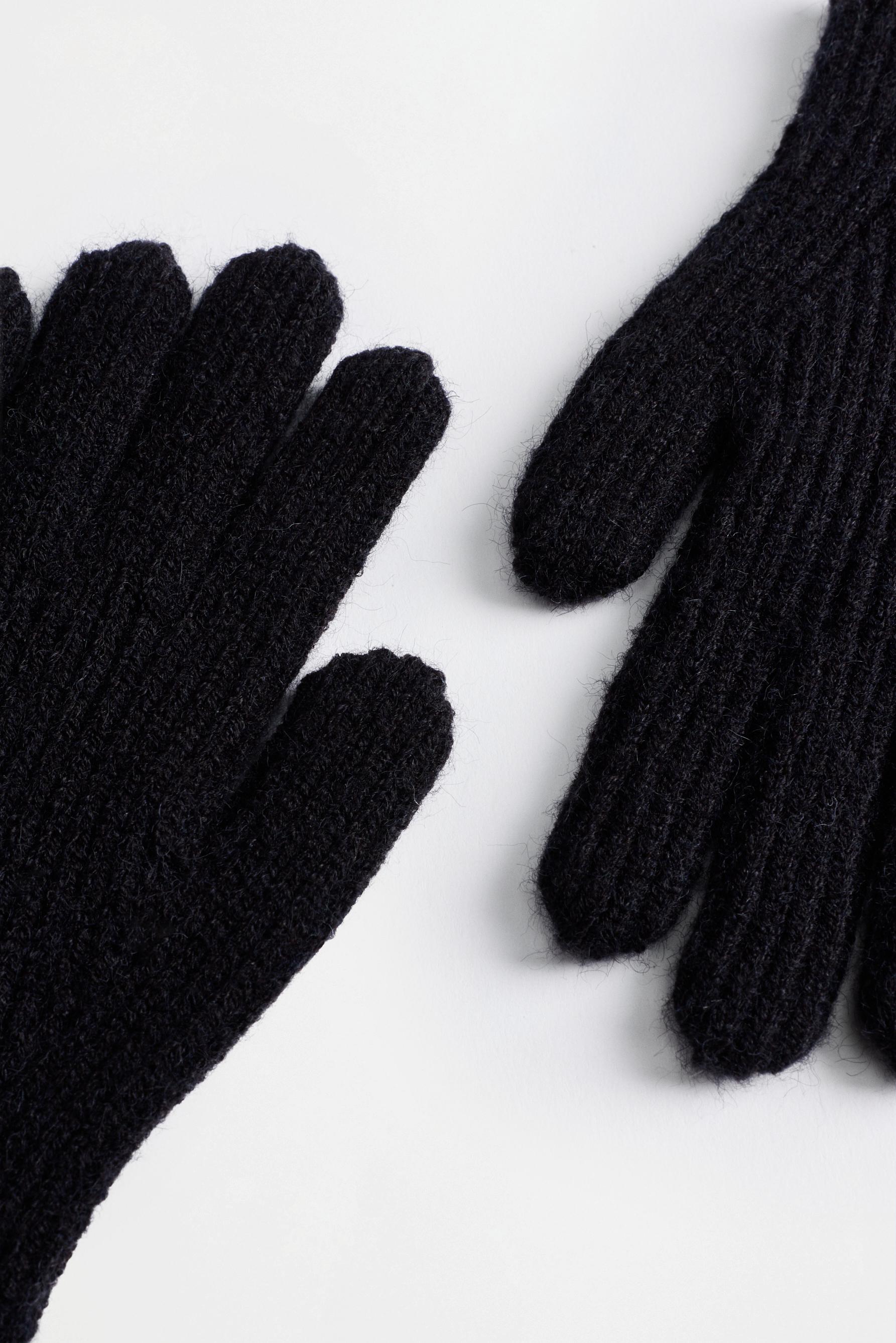 Knit gloves — BLACK