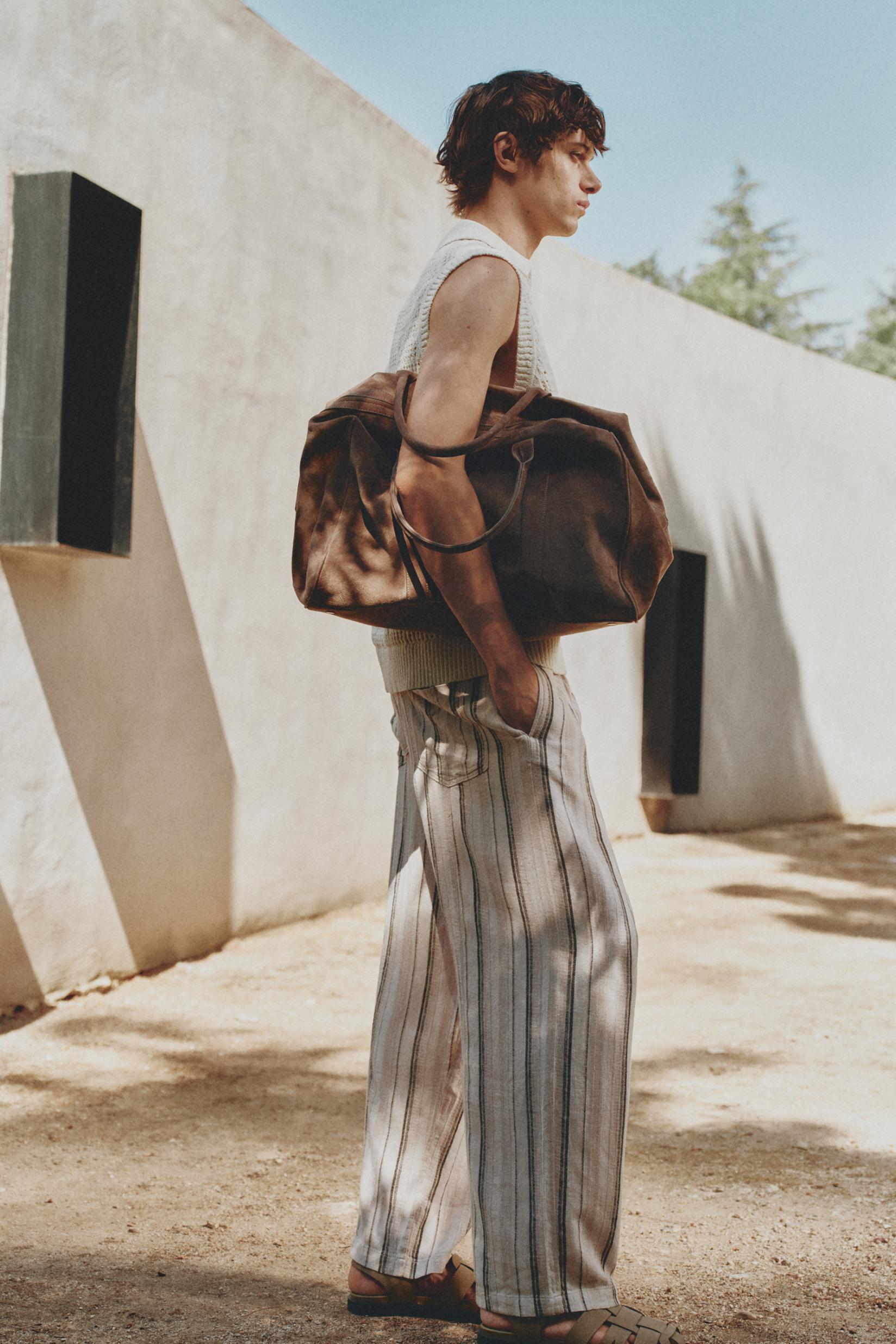 Split Suede Effect Bowling Bag EDITION — KHAKI