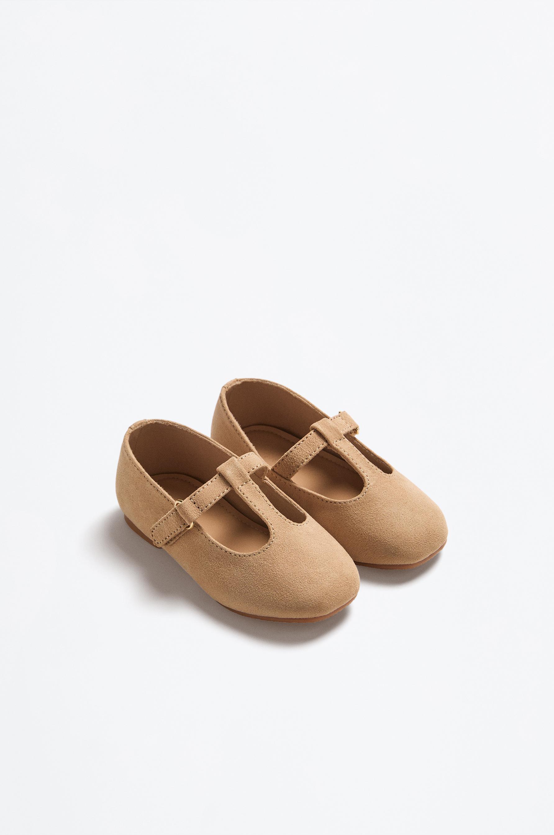 T-bar ballet flat — BEIGE