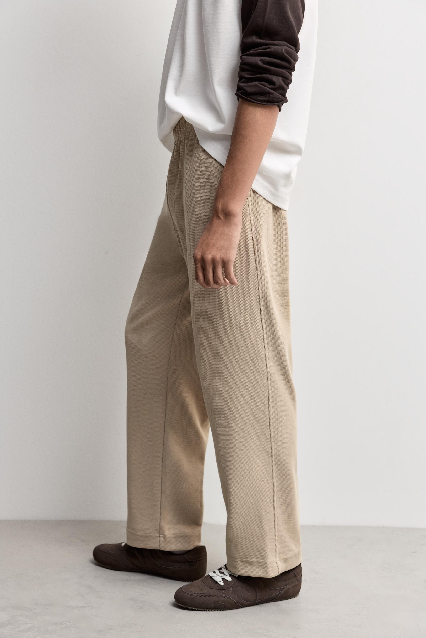 Textured tracksuit bottoms — PALE SAND