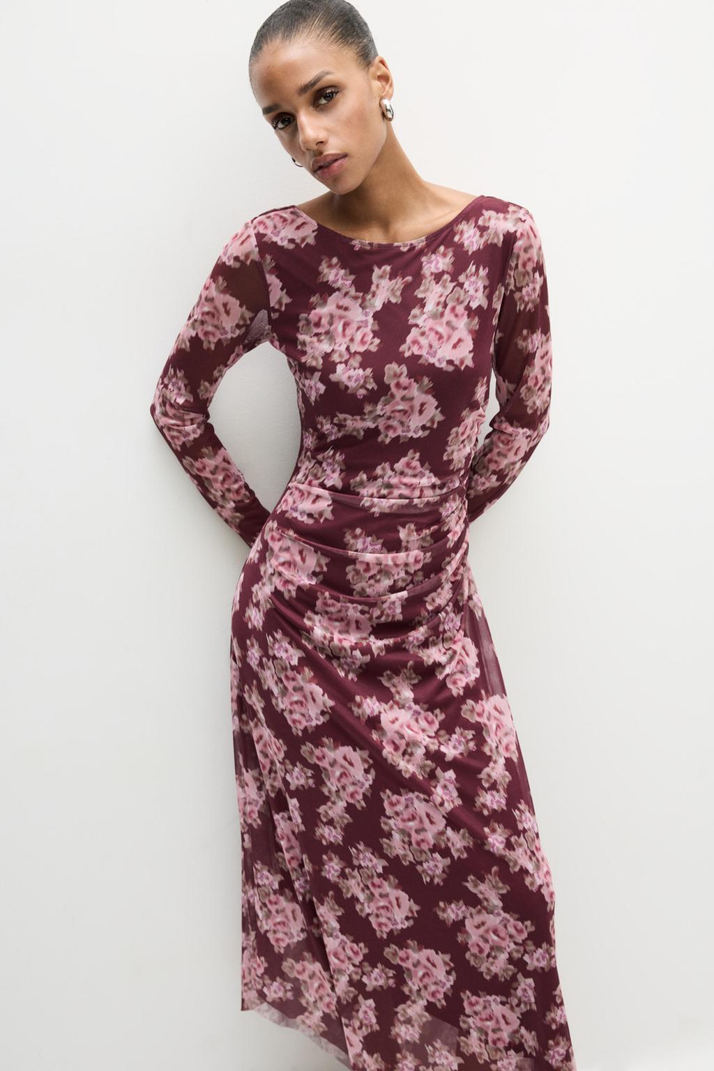 Semi-sheer midi dress