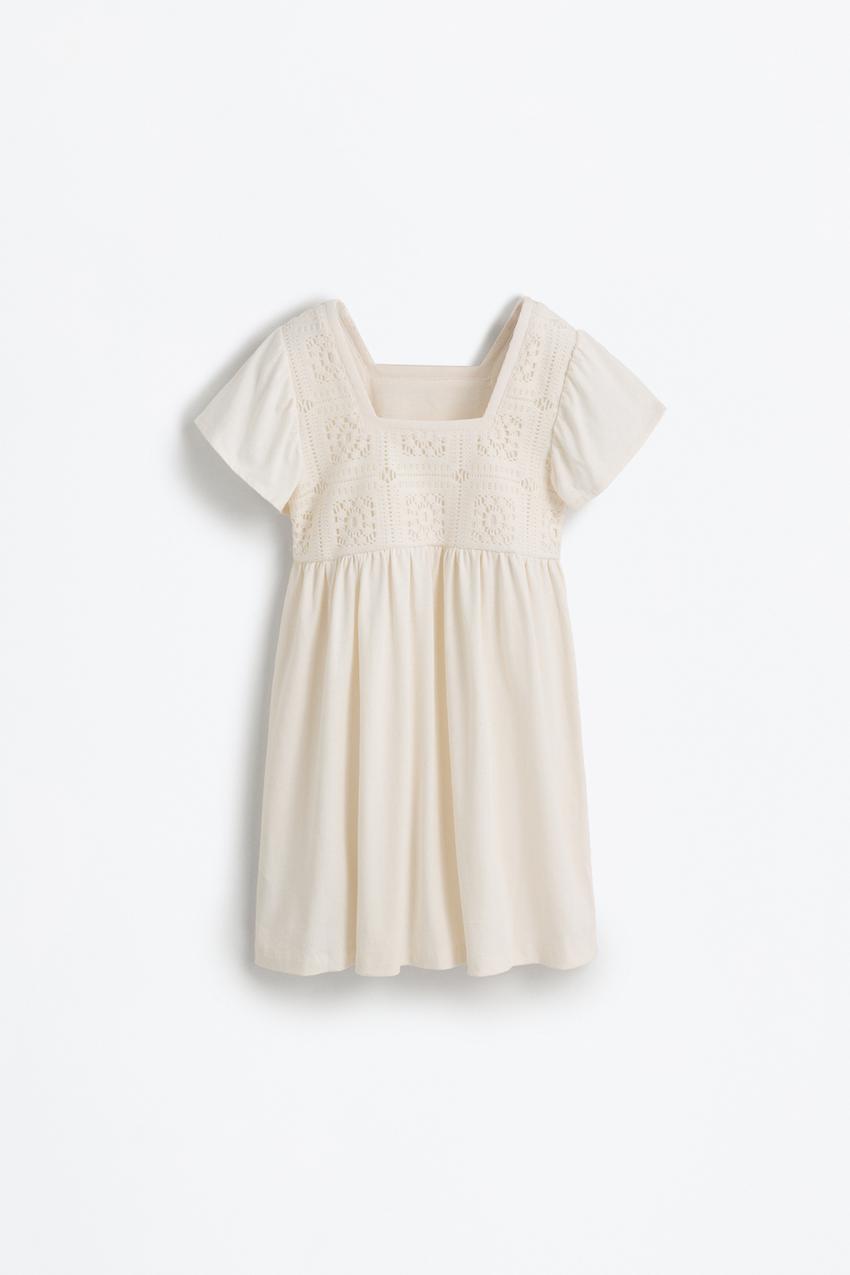 Contrast crochet dress - | LEFTIES Tunisia