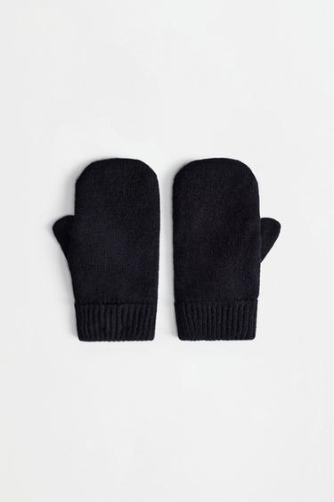 Braided knit mittens — BLACK 2