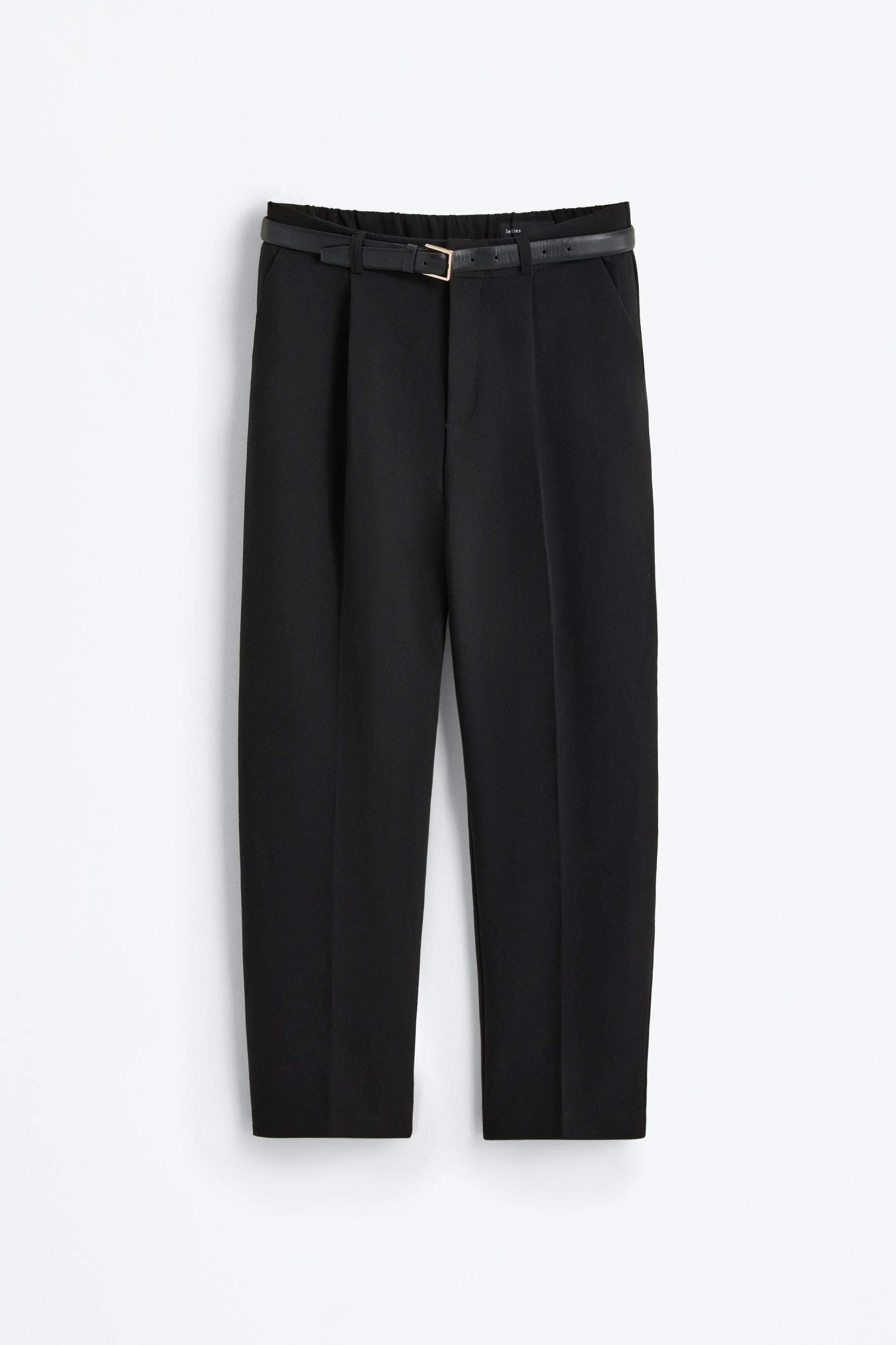 Carrot fit dress trousers — BLACK