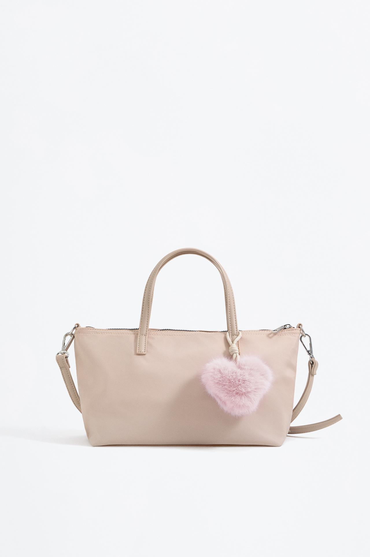 Heart charm bag — ECRU
