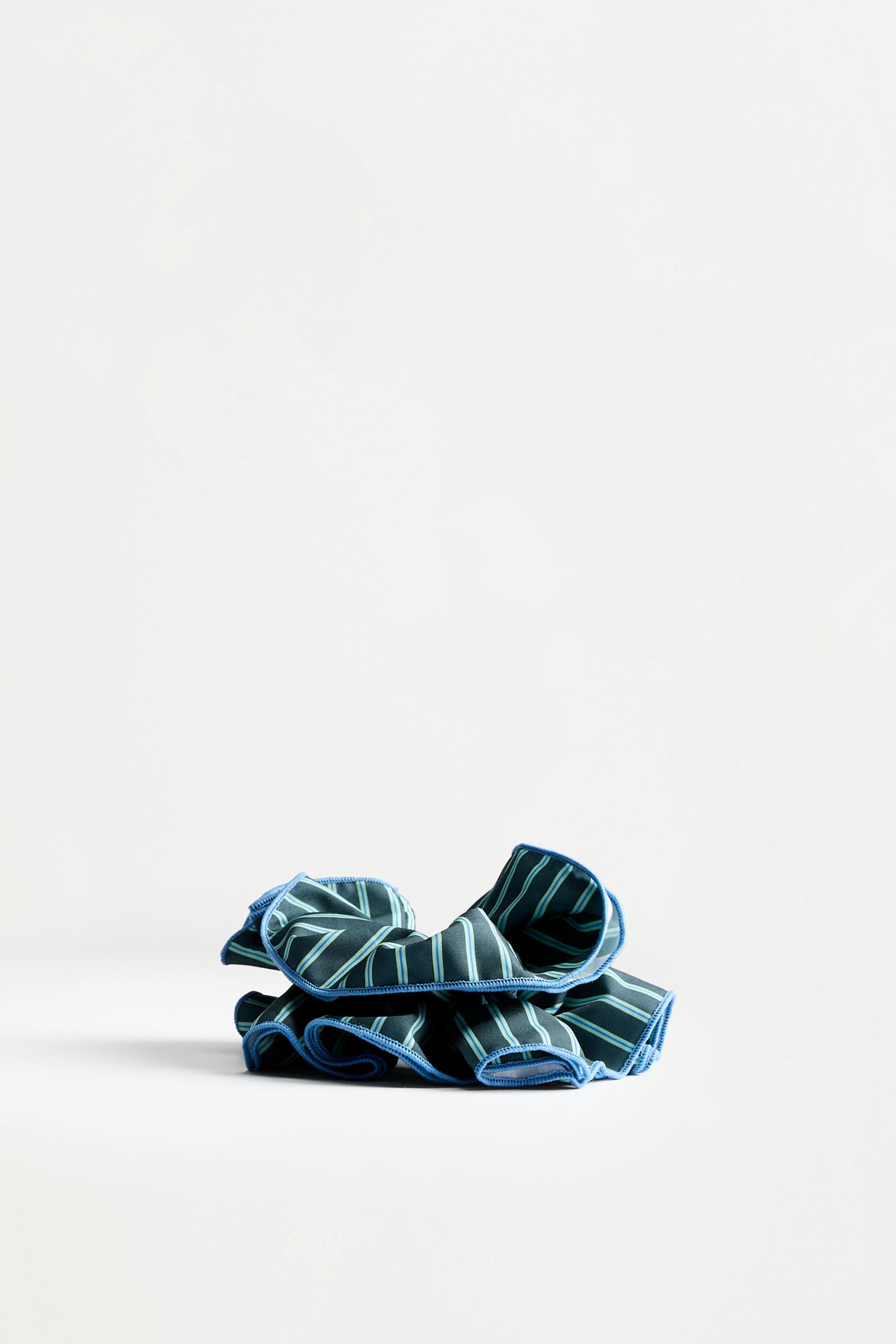 XL striped scrunchie — GREEN
