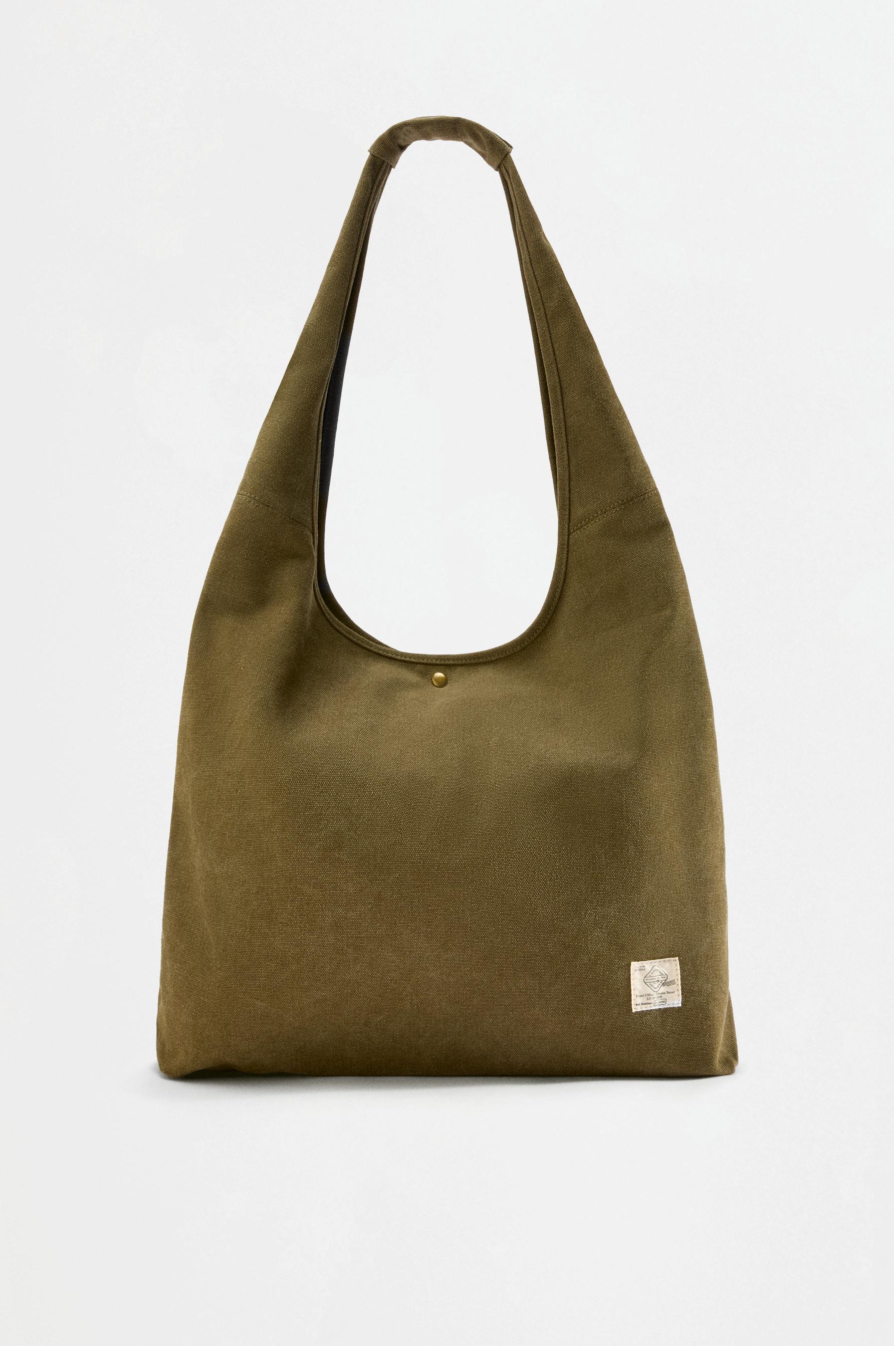 Canvas shopper bag — KHAKI