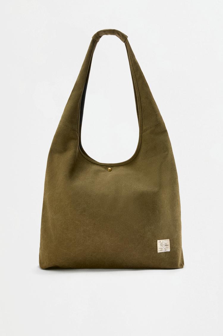 Canvas shopper bag — KHAKI