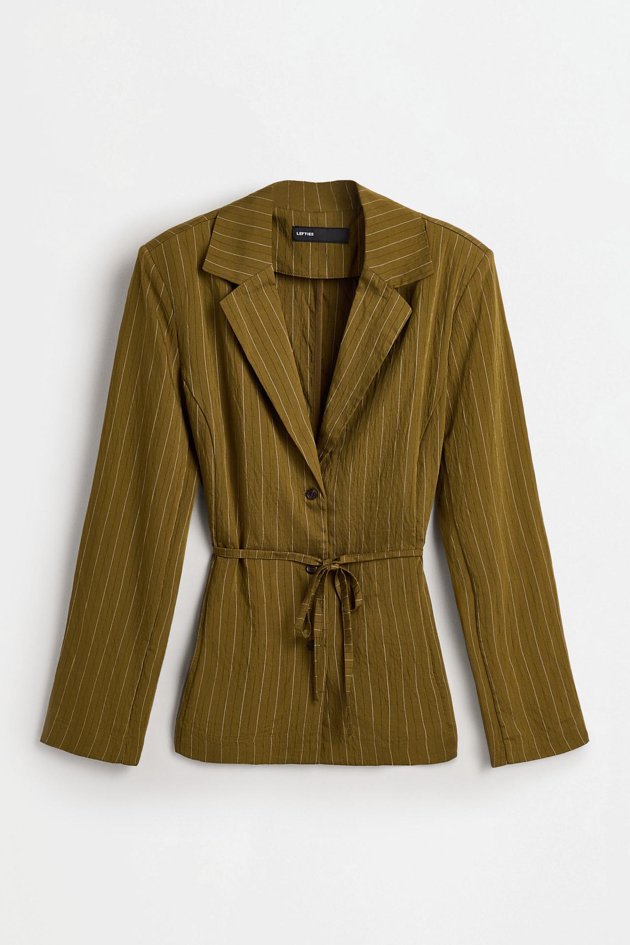Striped blazer with tie — GREENISH