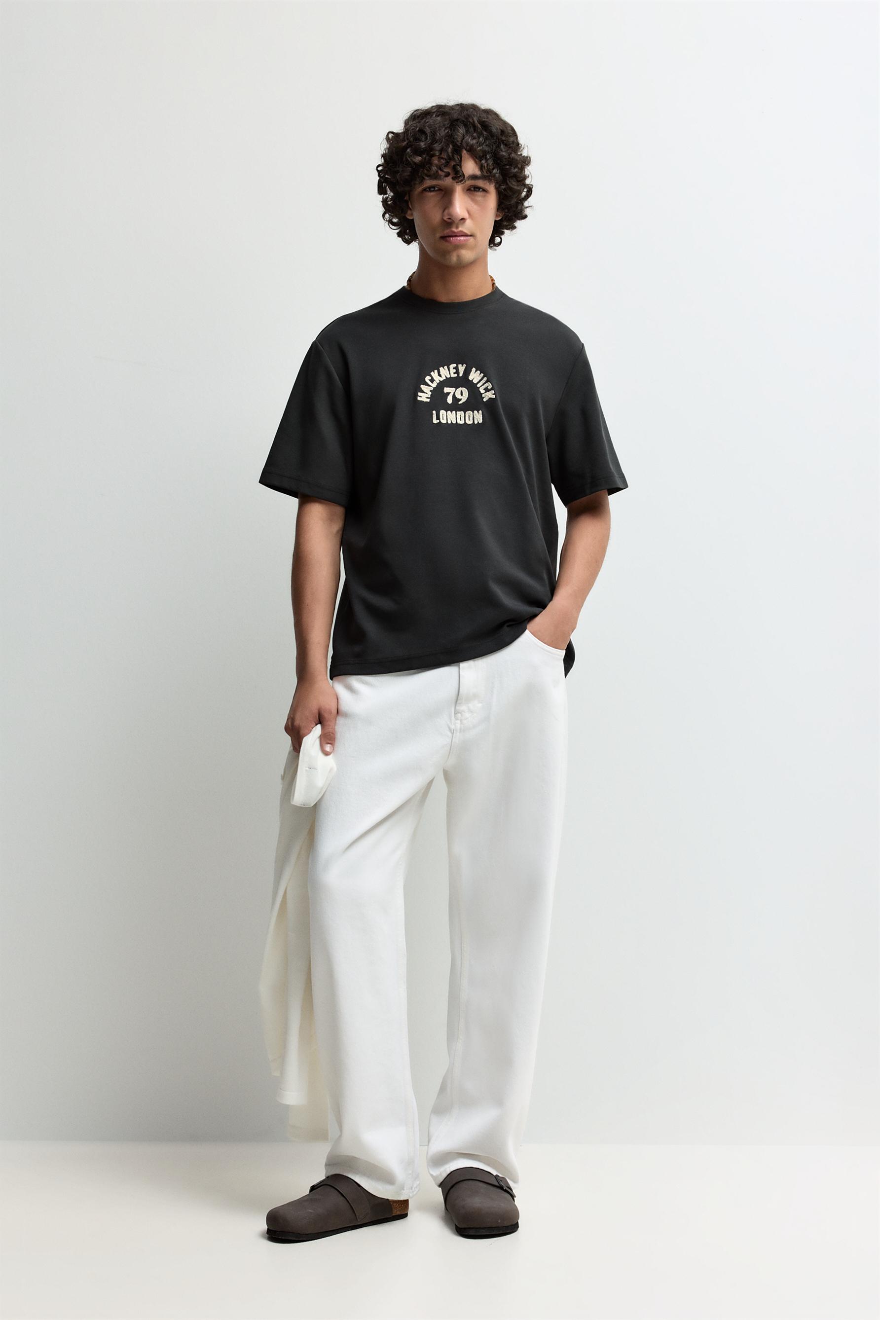 Embroidered interlock T-shirt — LEAD