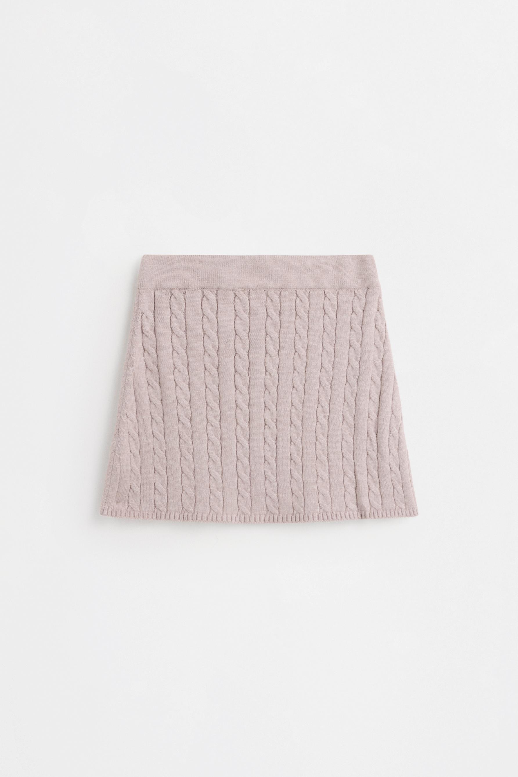 Knit polo and skirt set — MINK