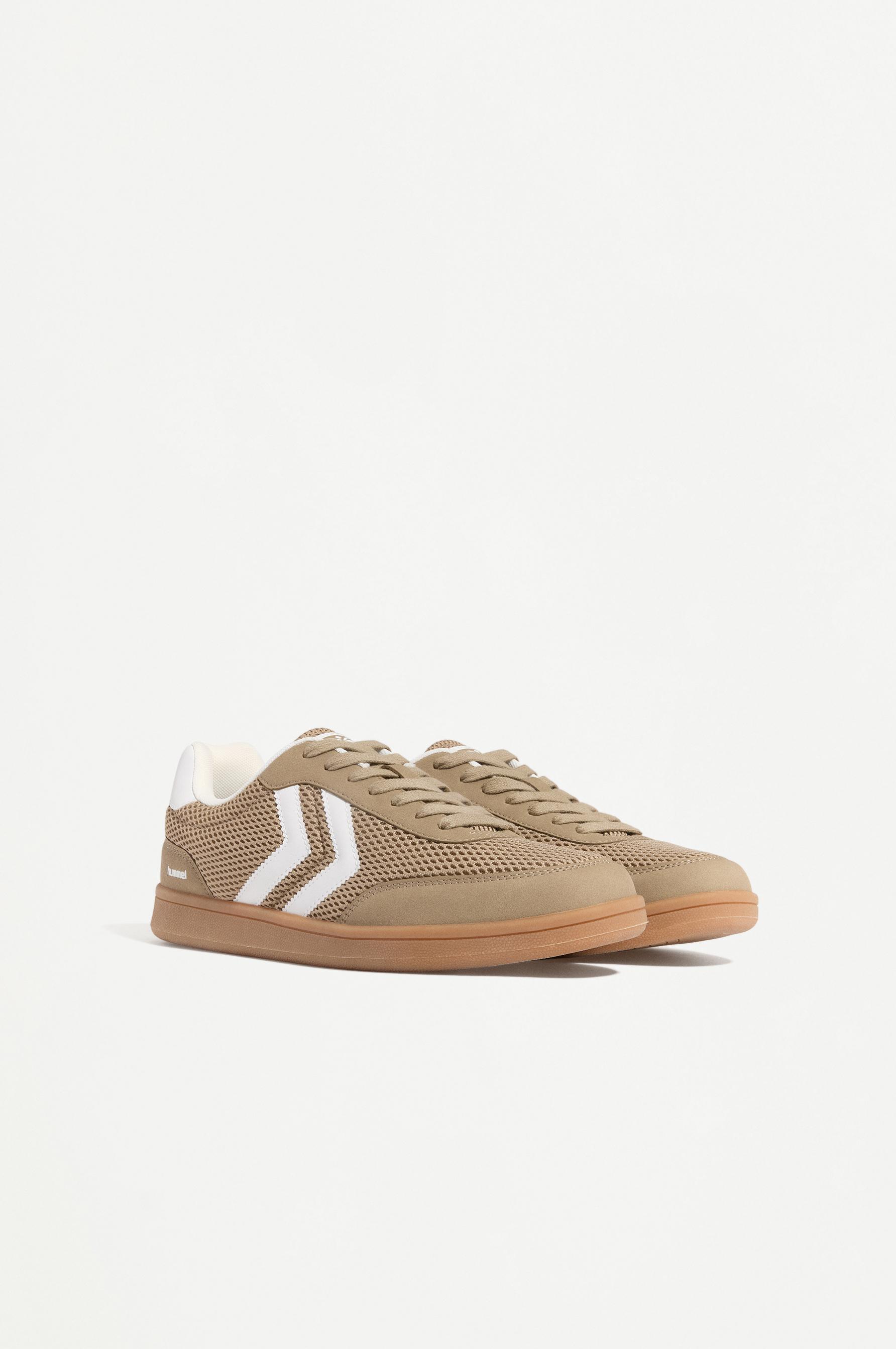 Hummel mesh sports sneakers — BEIGE