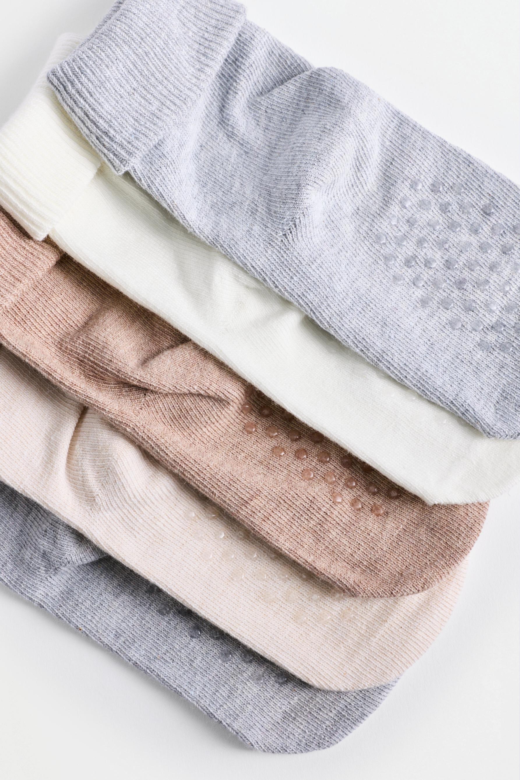 Long socks with fold-over cuff (5-pack) — GREY