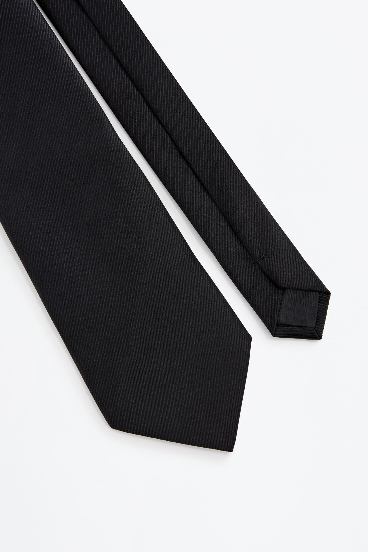 Textured tie — BLACK MARL