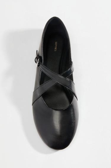 Double-strap ballet flats — BLACK 3