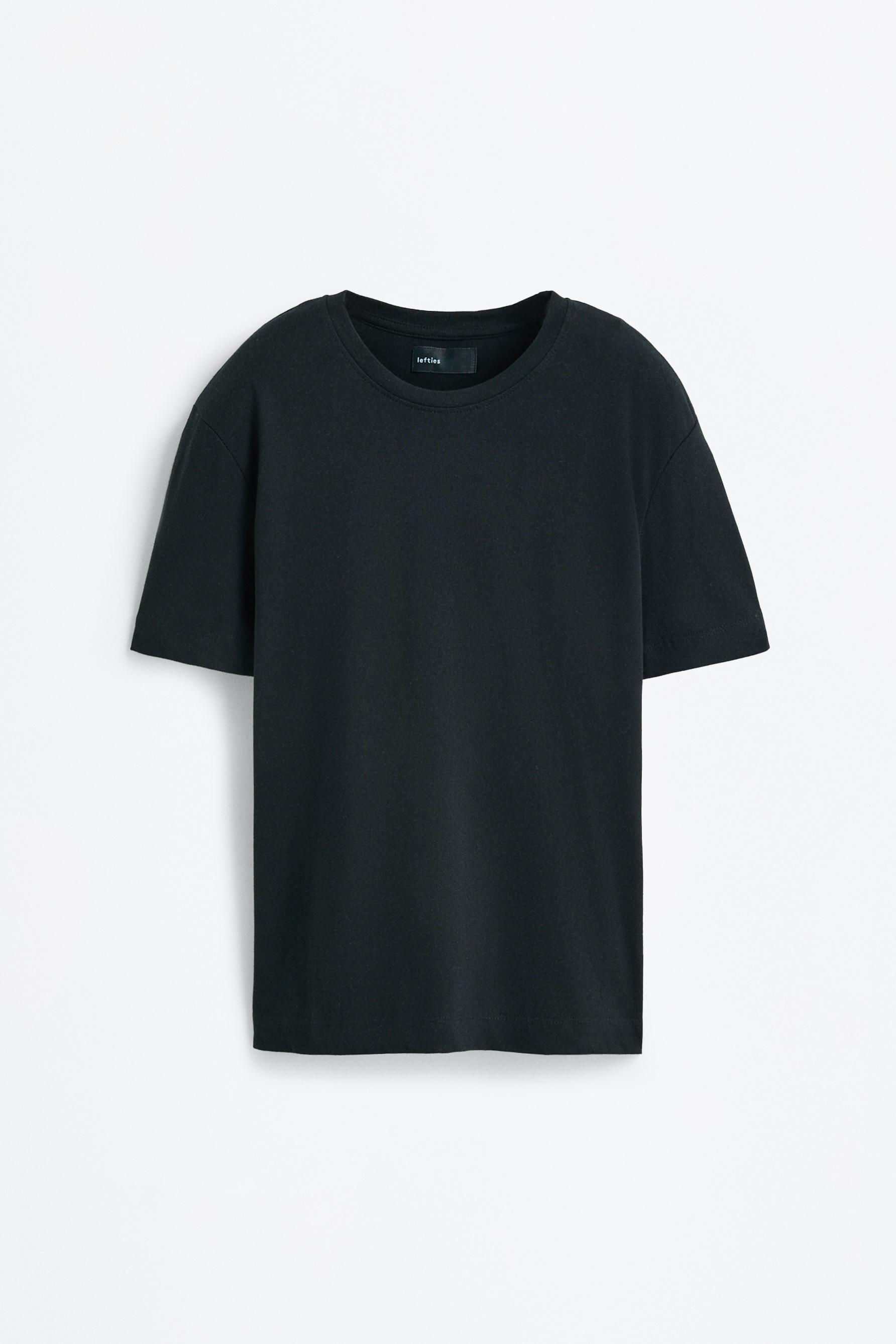 Basic round neck T-shirt — BLACK