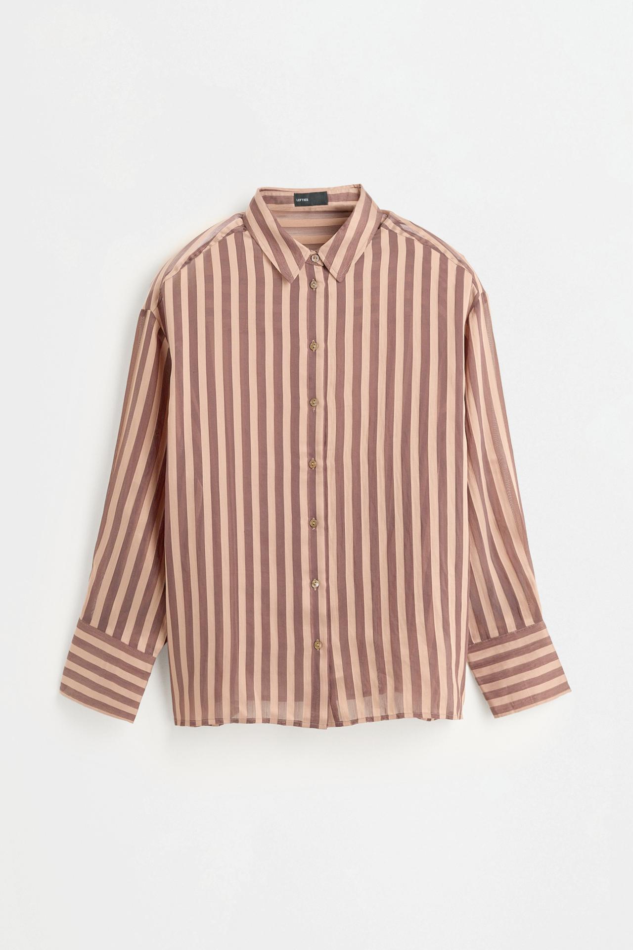 Semi-sheer flowing shirt — CHOCOLATE