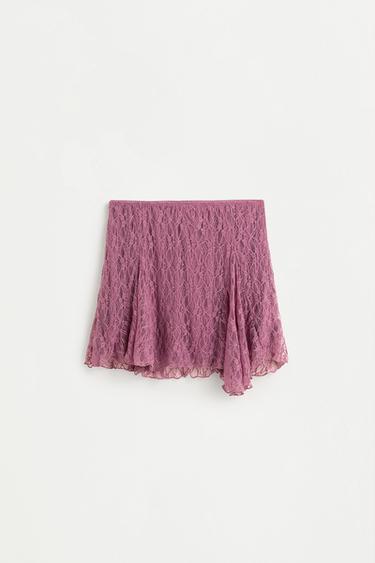 Lace mini skirt — DARK MAUVE 6