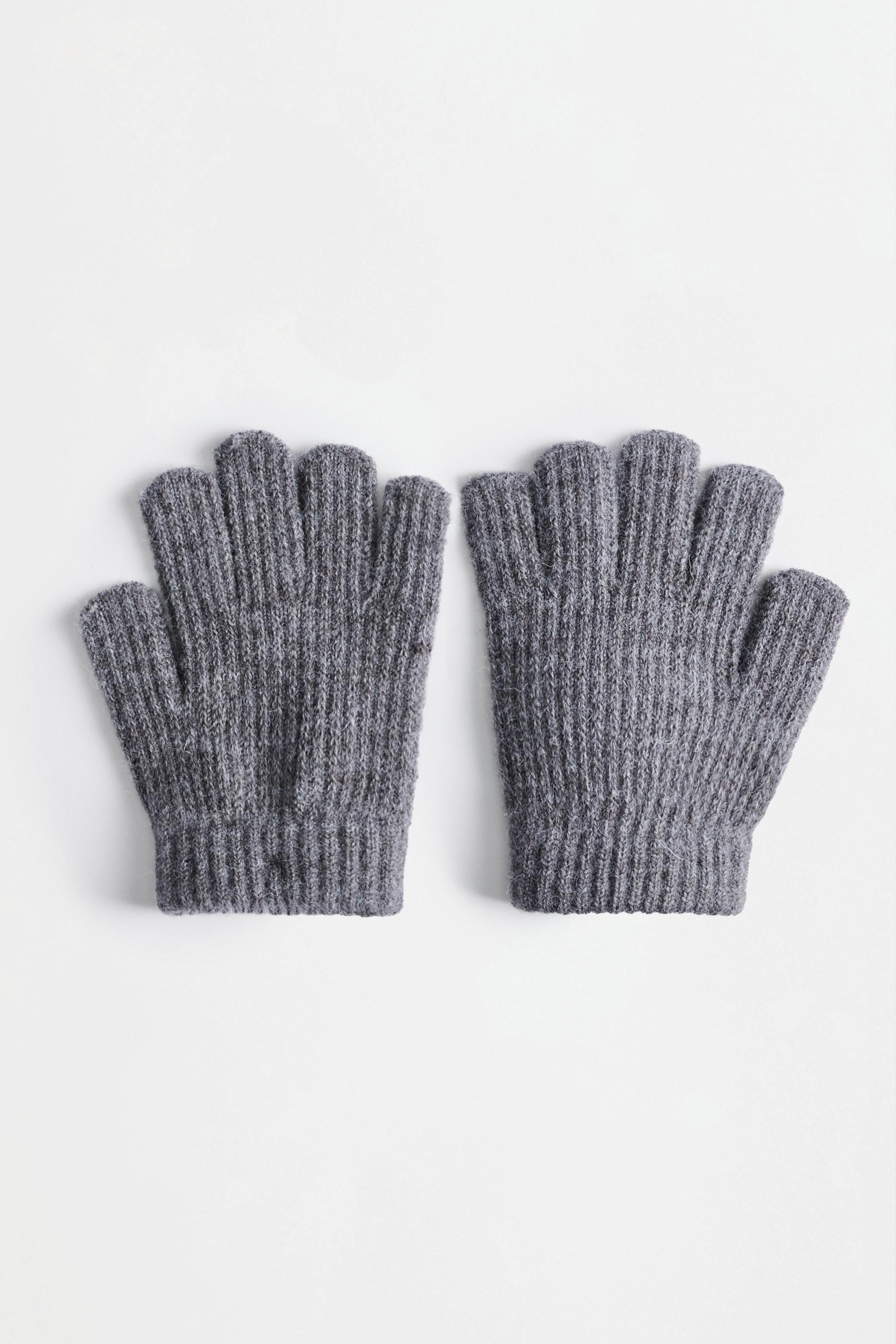 Knit gloves — GREY