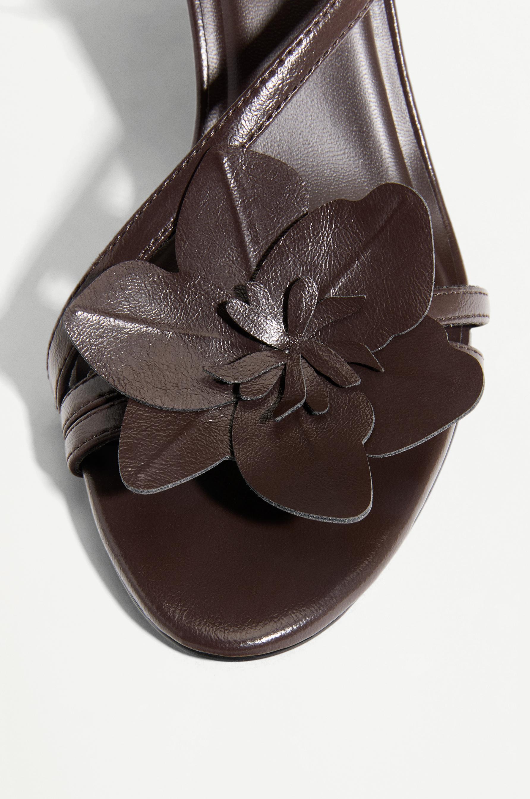 Floral heel sandals — BROWN