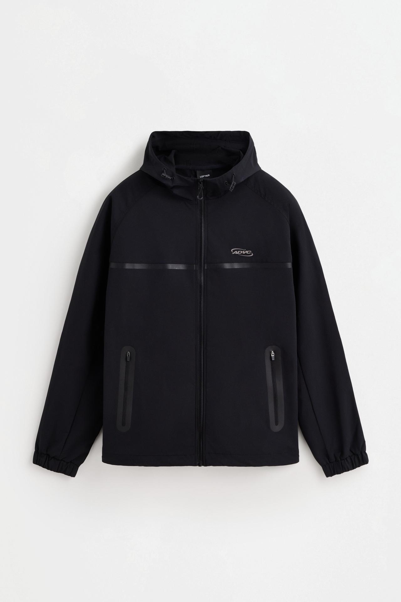Windbreaker with pockets — BLACK