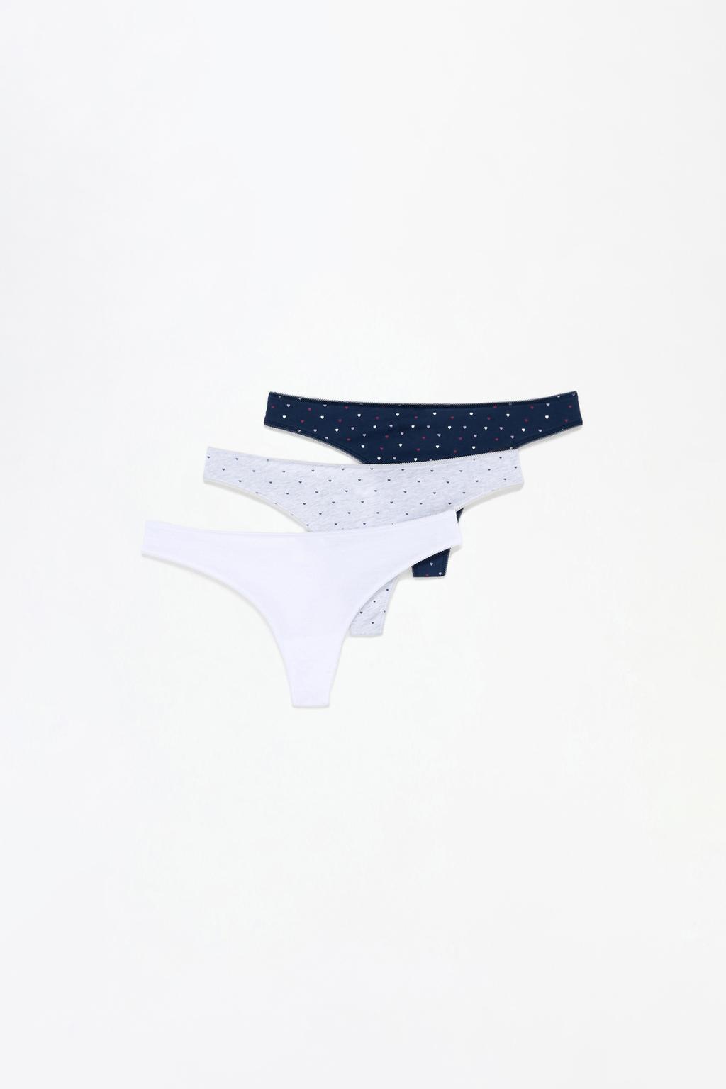 3-pack of assorted cotton thongs