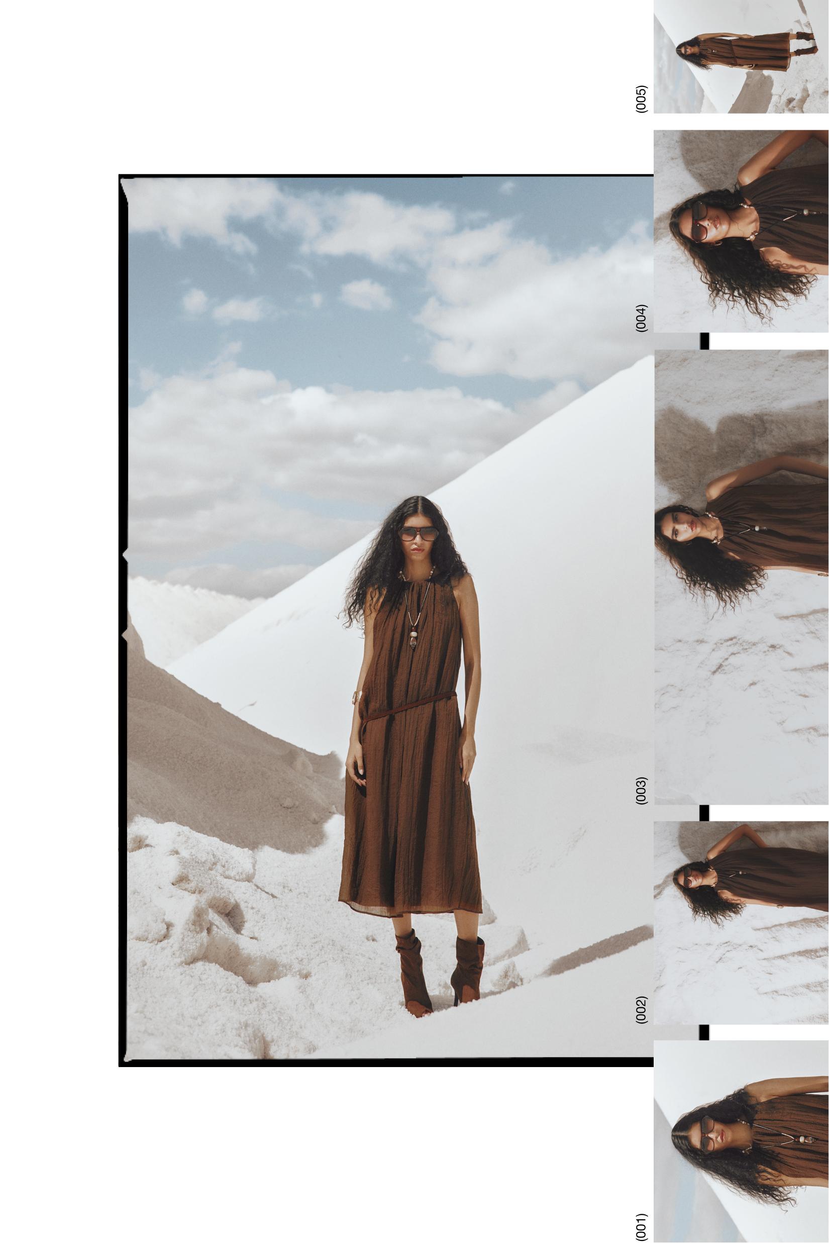 Halter neck midi dress — BROWN