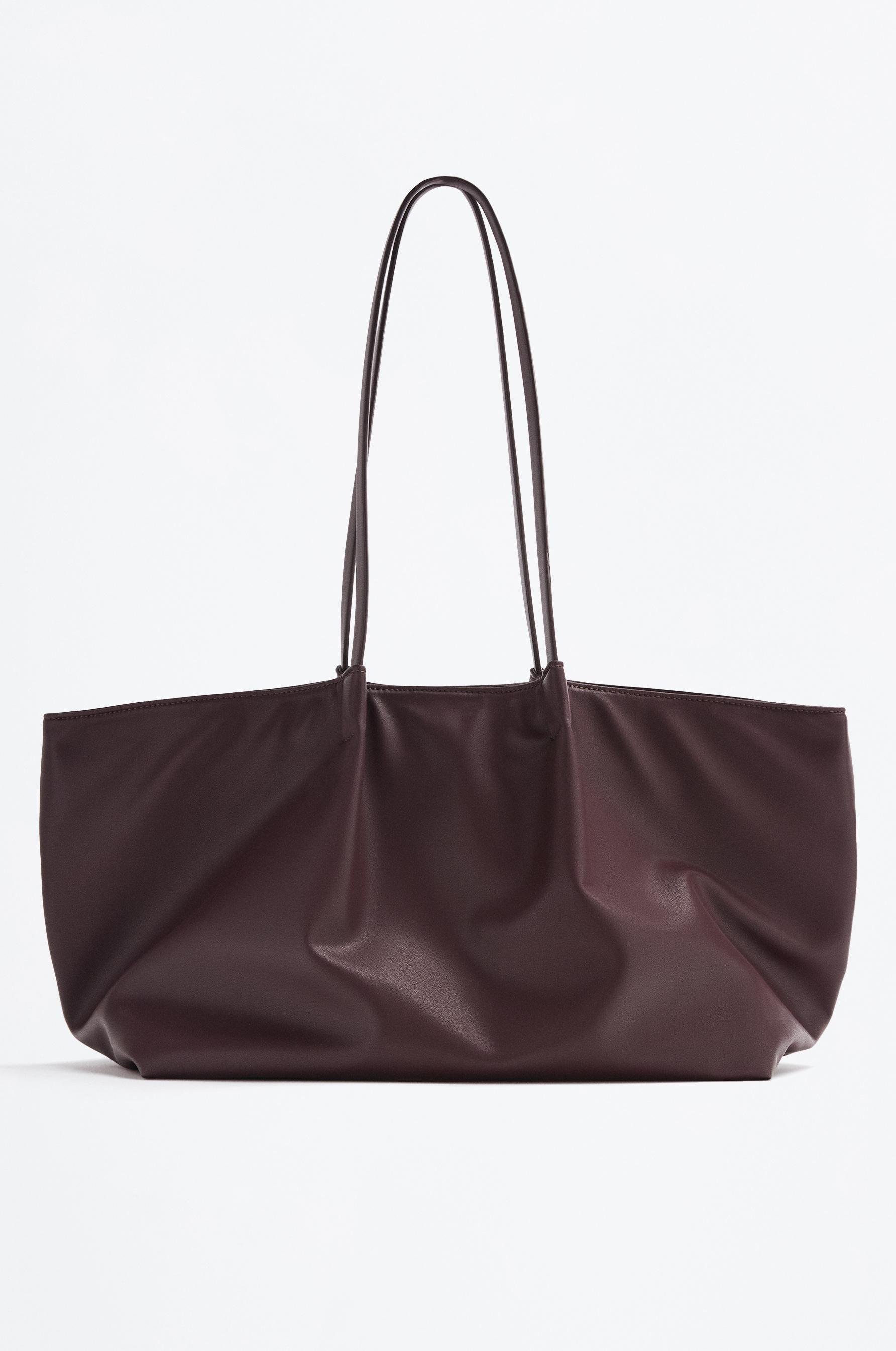 Bolso shopper pliegues doble asa
