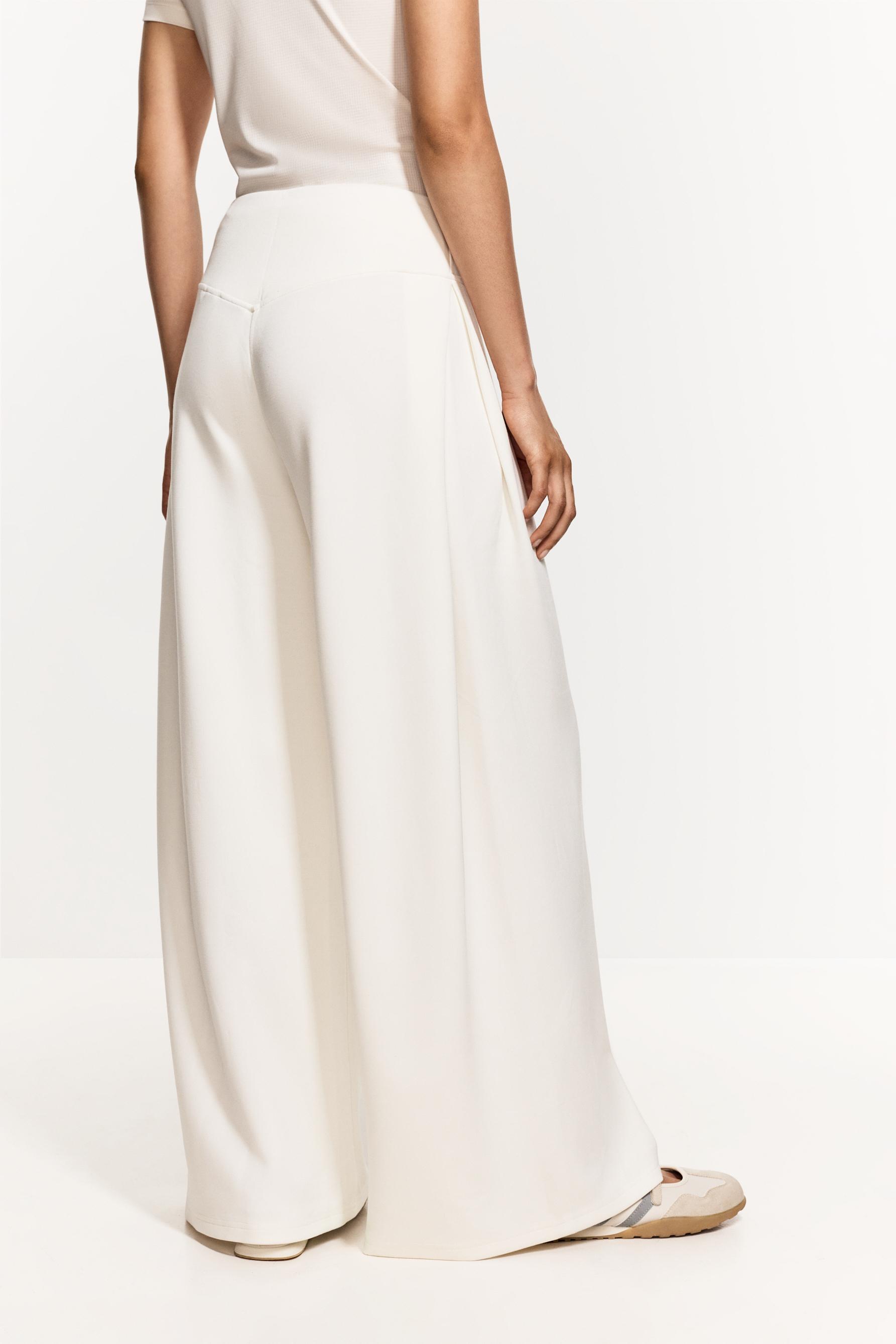 Wide-leg sports trousers — OFF WHITE