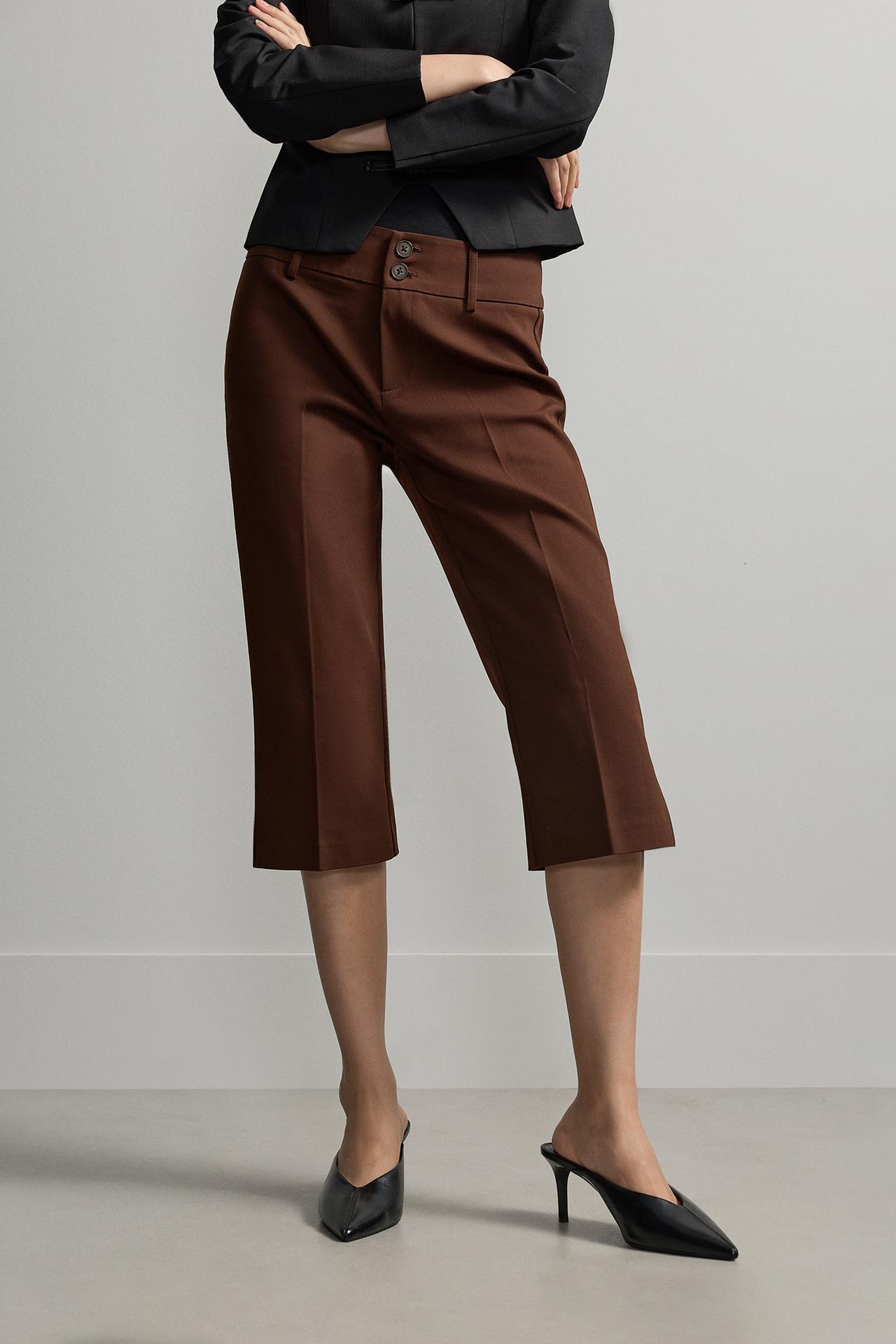 Two-button capris — CHOCOLATE