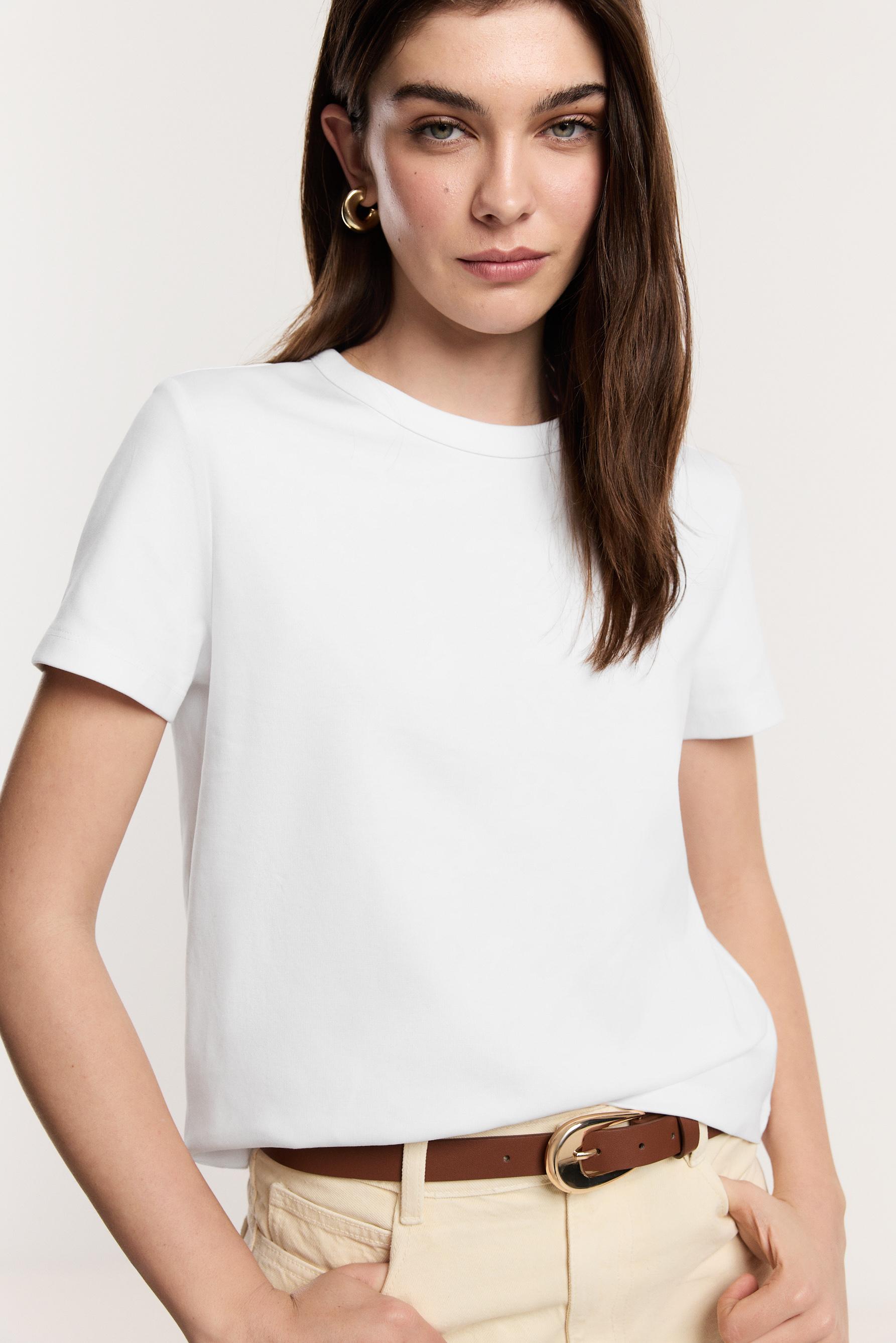Basic short sleeve T-shirt — WHITE