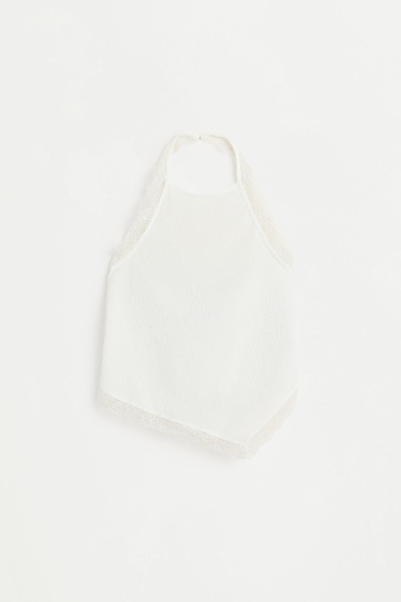 Lace halter top — OFF WHITE