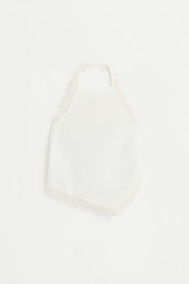 Lace halter top — OFF WHITE 6