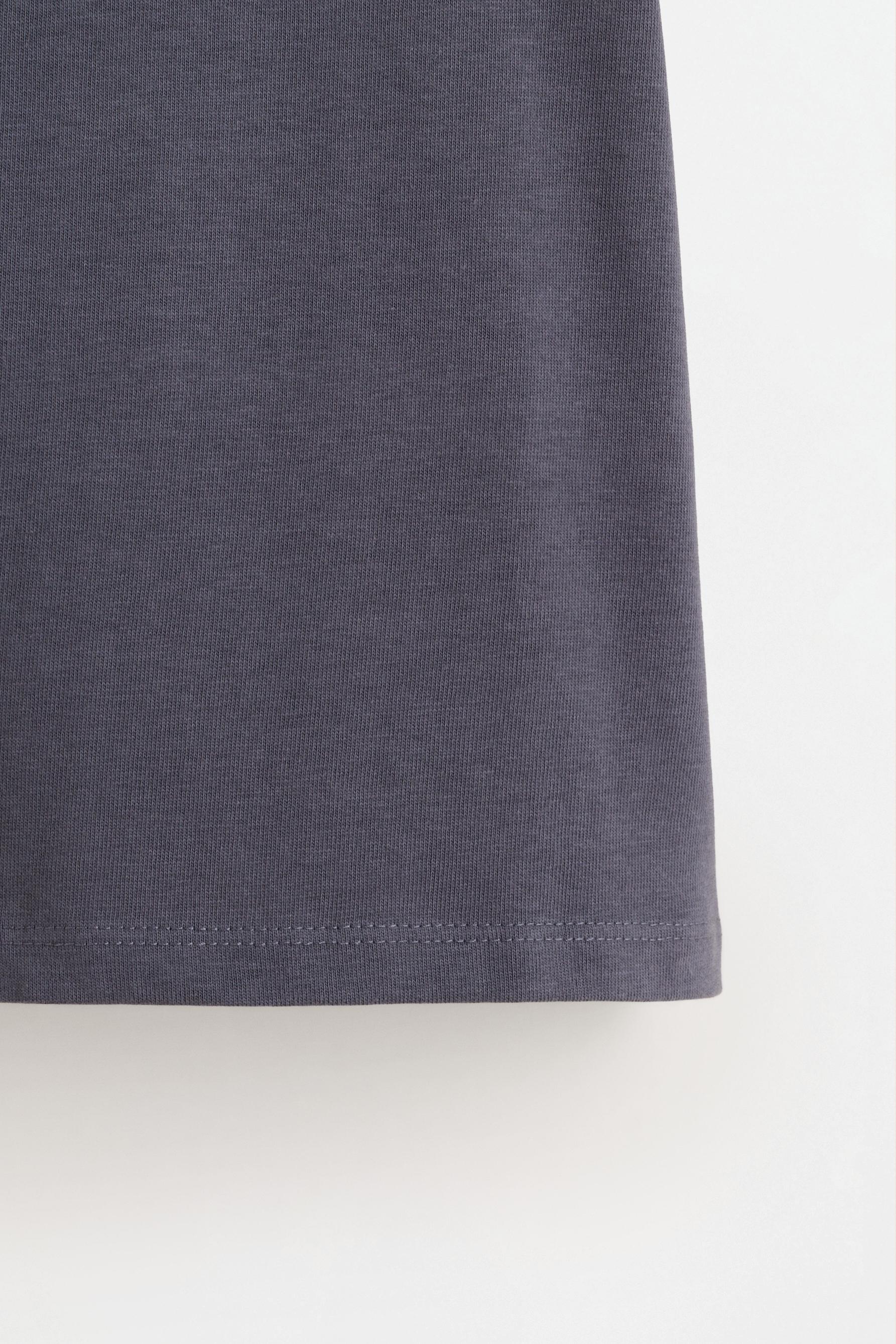 Heavy jersey ruffled T-shirt — BLUE GREY