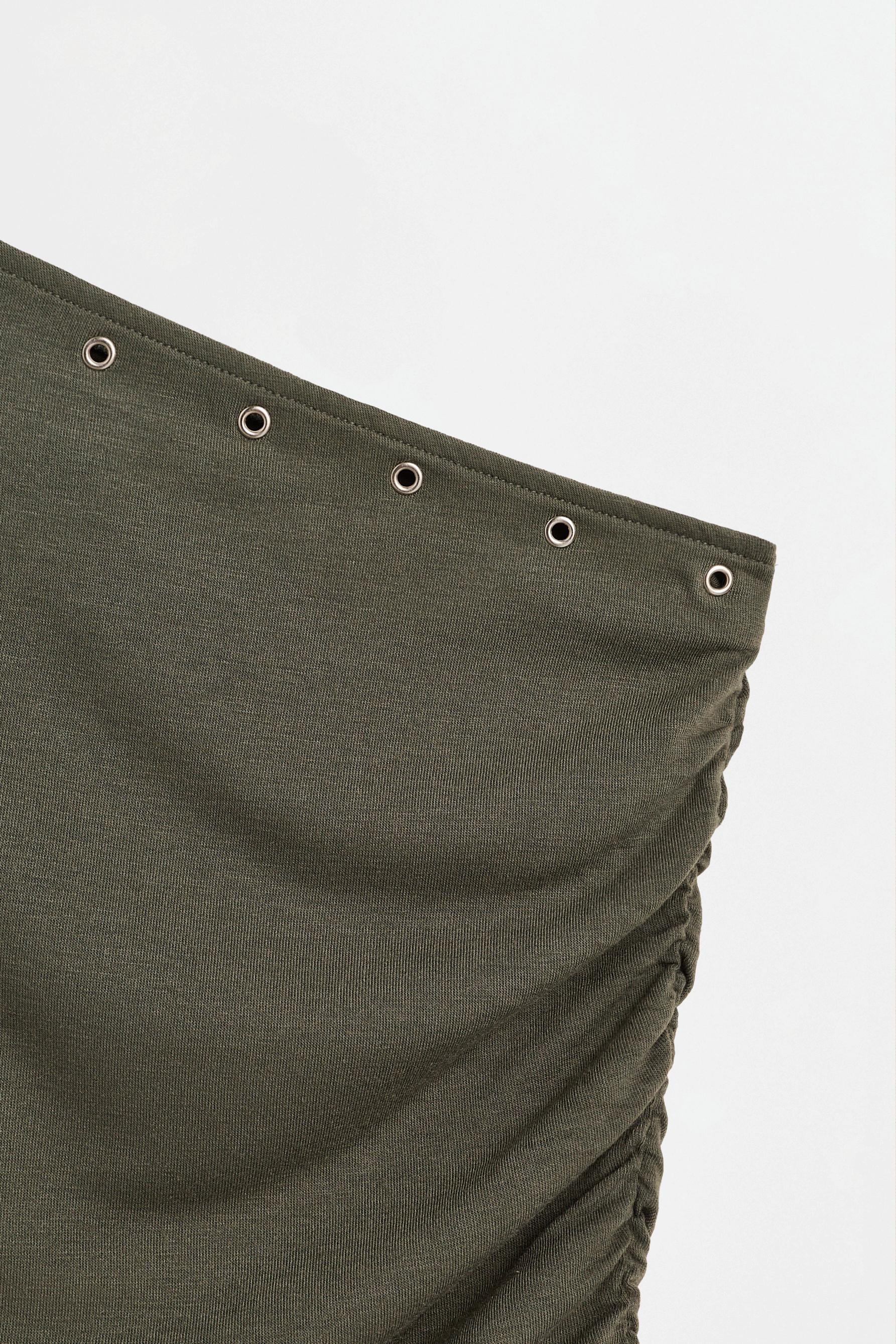 Asymmetric grommet top — KHAKI