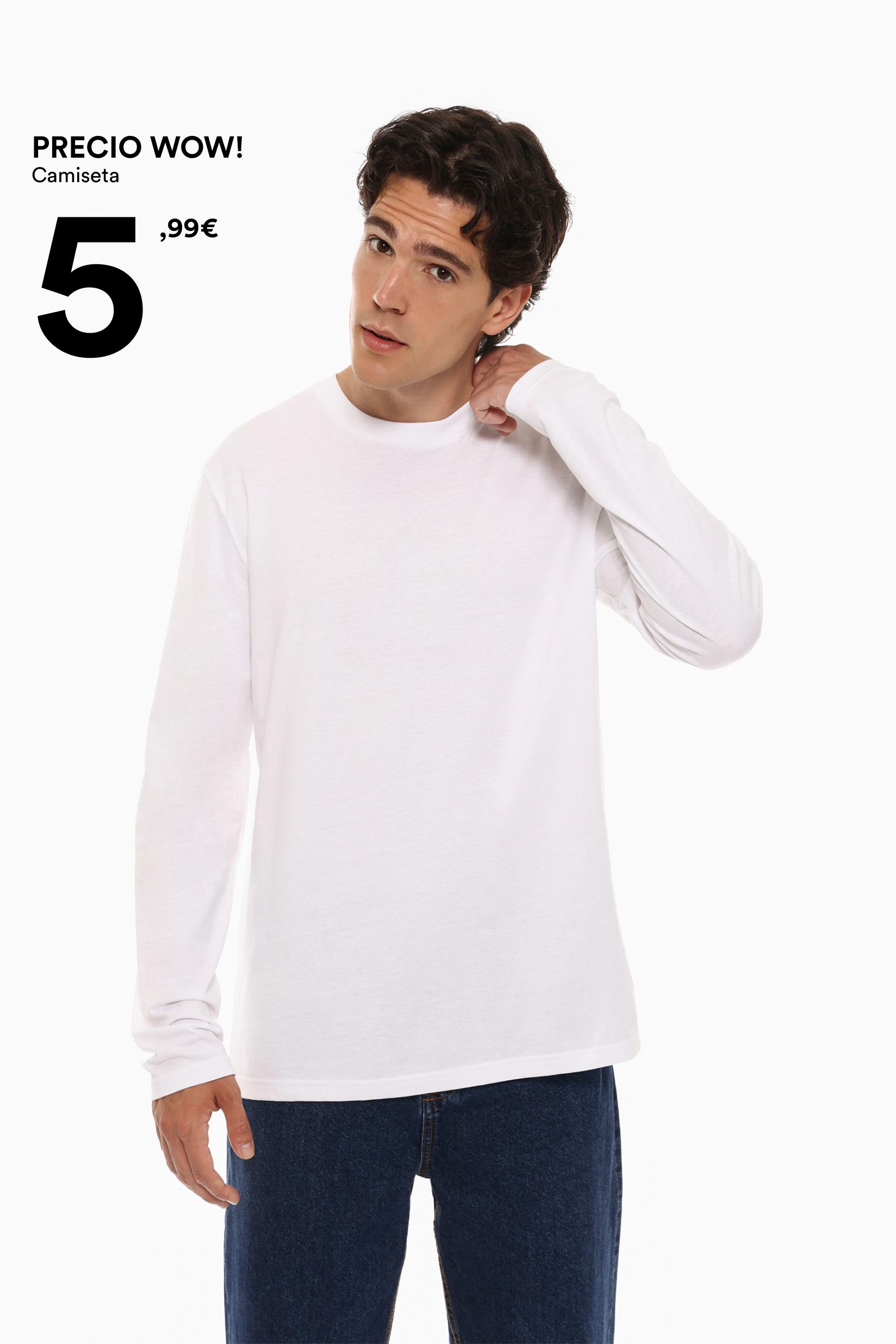 Camisetas basicas manga larga hombre fashion